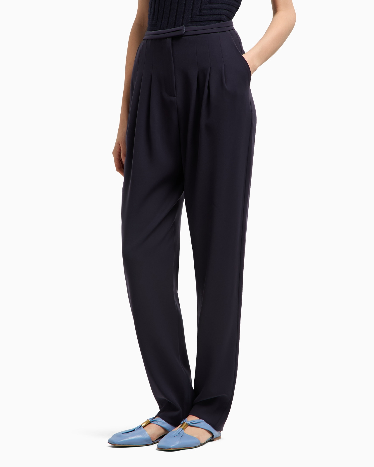 DARTED TROUSERS IN TECHNICAL CADY - 4