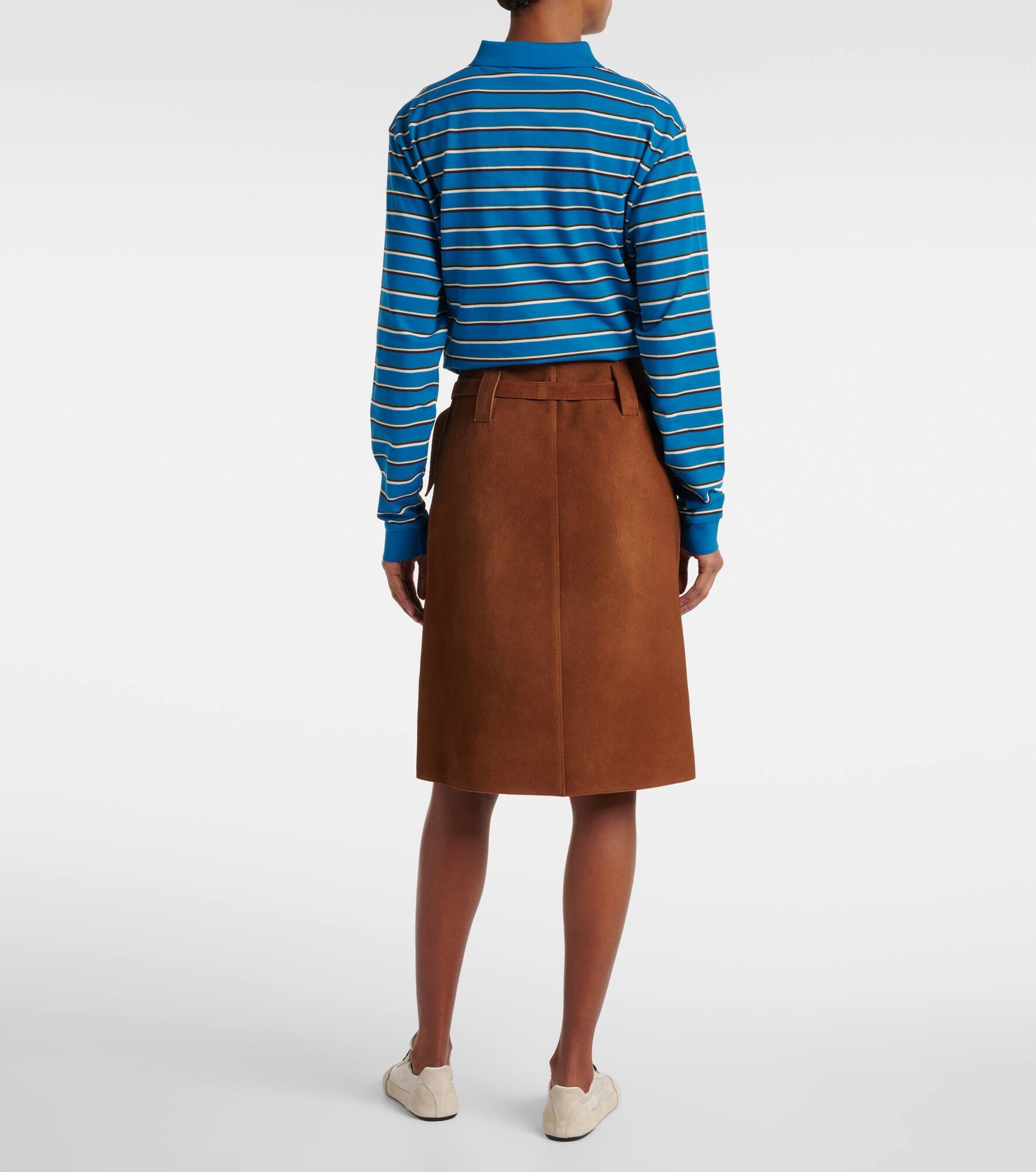 Belted suede midi skirt - 3