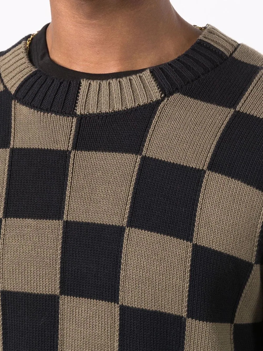 intarsia check-knit jumper - 5