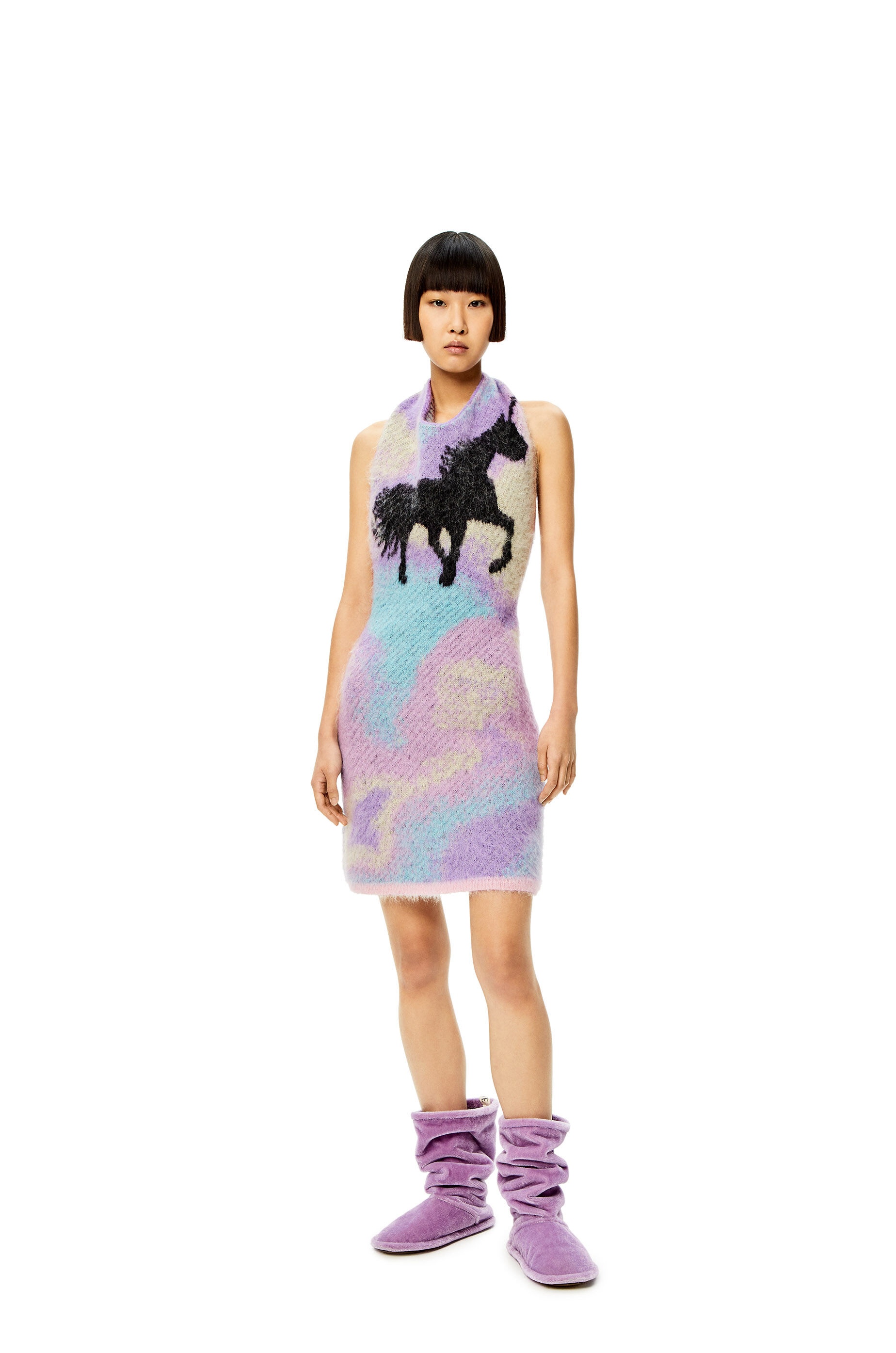 Unicorn jacquard dress in mohair - 2