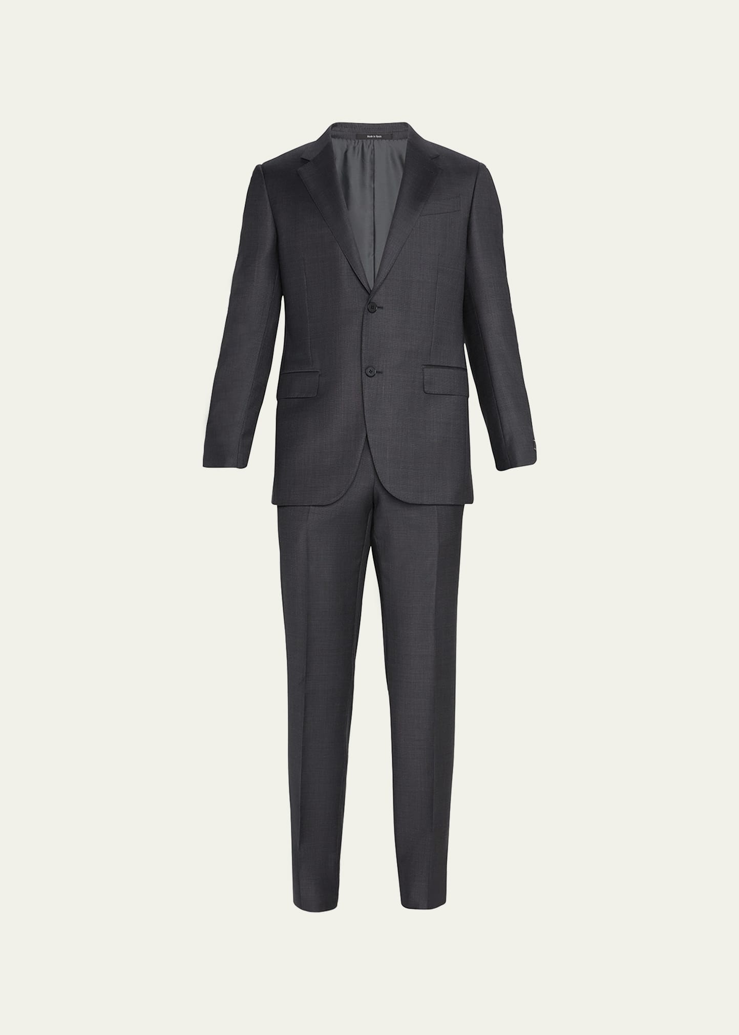 Men's Wool Tic-Weave Suit - 1