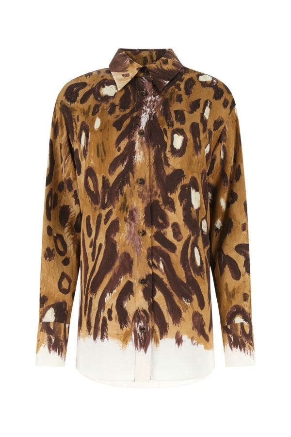 Marni Woman Printed Satin Oversize Shirt - 1