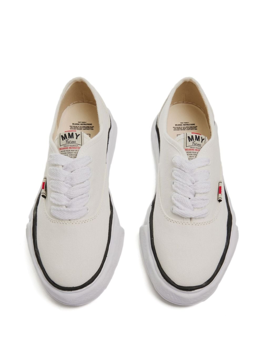 logo-tag cotton sneakers - 3