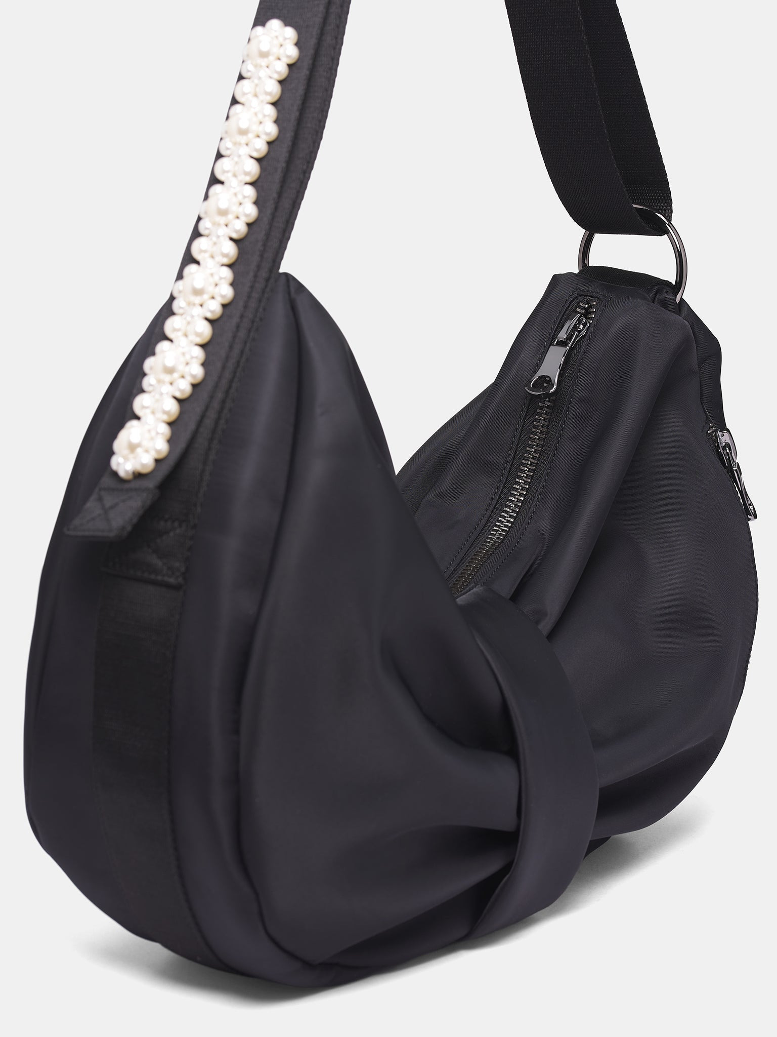 Black Beaded Sling Bow Bag - 3