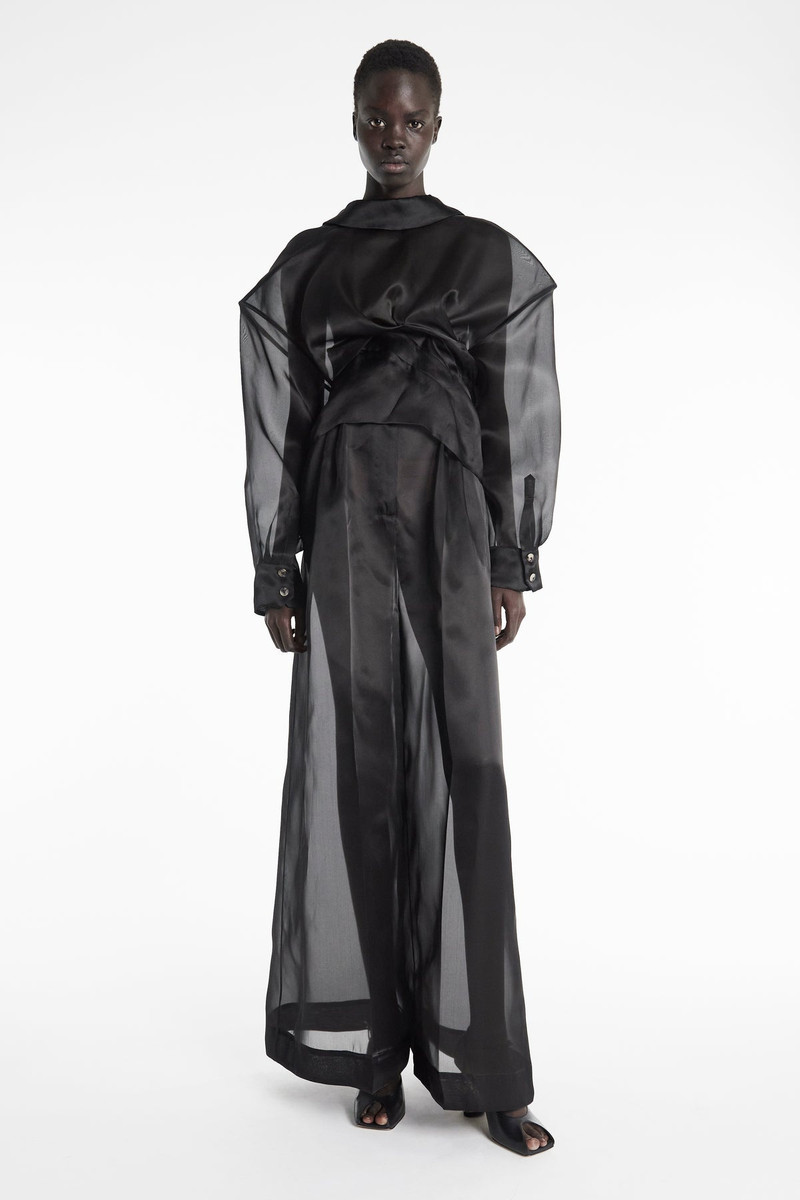 ORGANZA TWISTED SHIRT BLACK 1