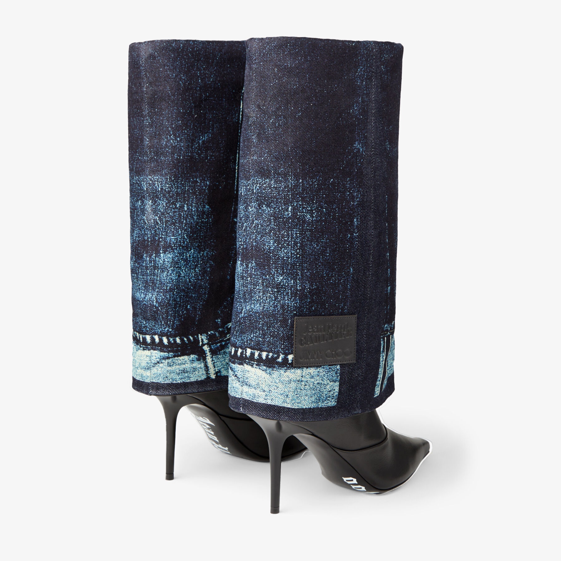 Jimmy Choo / Jean Paul Gaultier Cuff Over The Knee Boot 90
Black Calf Leather Over-The-Knee Boots wi - 5