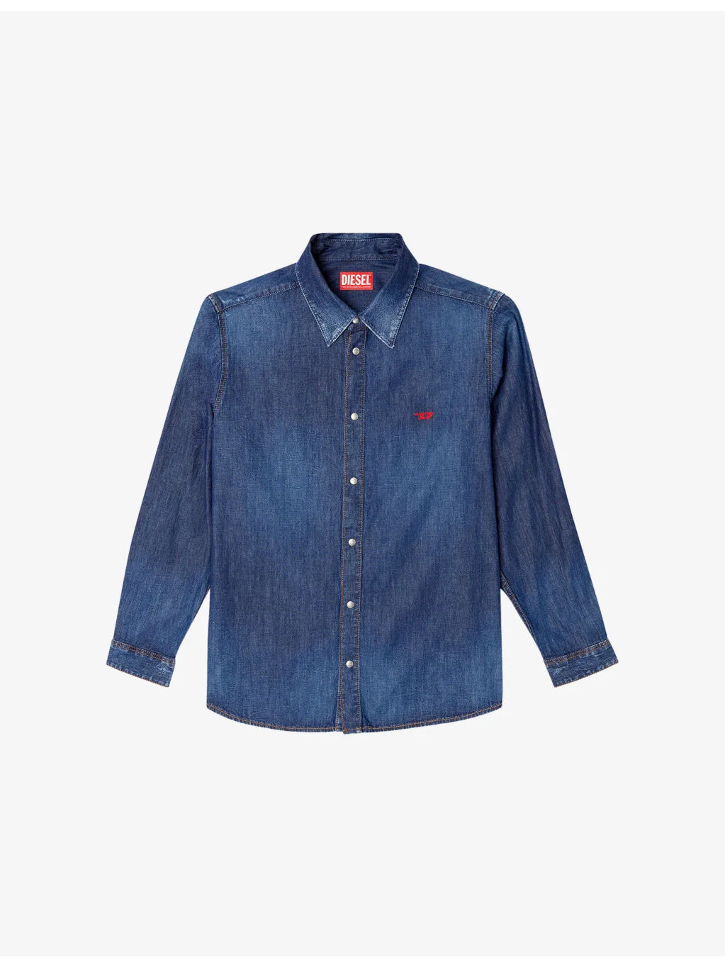 D-Simply Logo-Embroidered Denim Shirt - 1