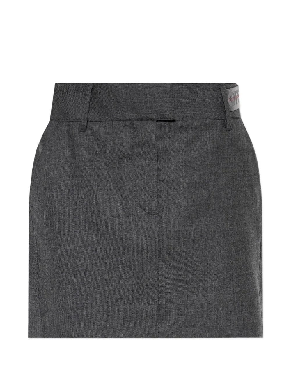 Industrial logo-patch pleated mini skirt - 1