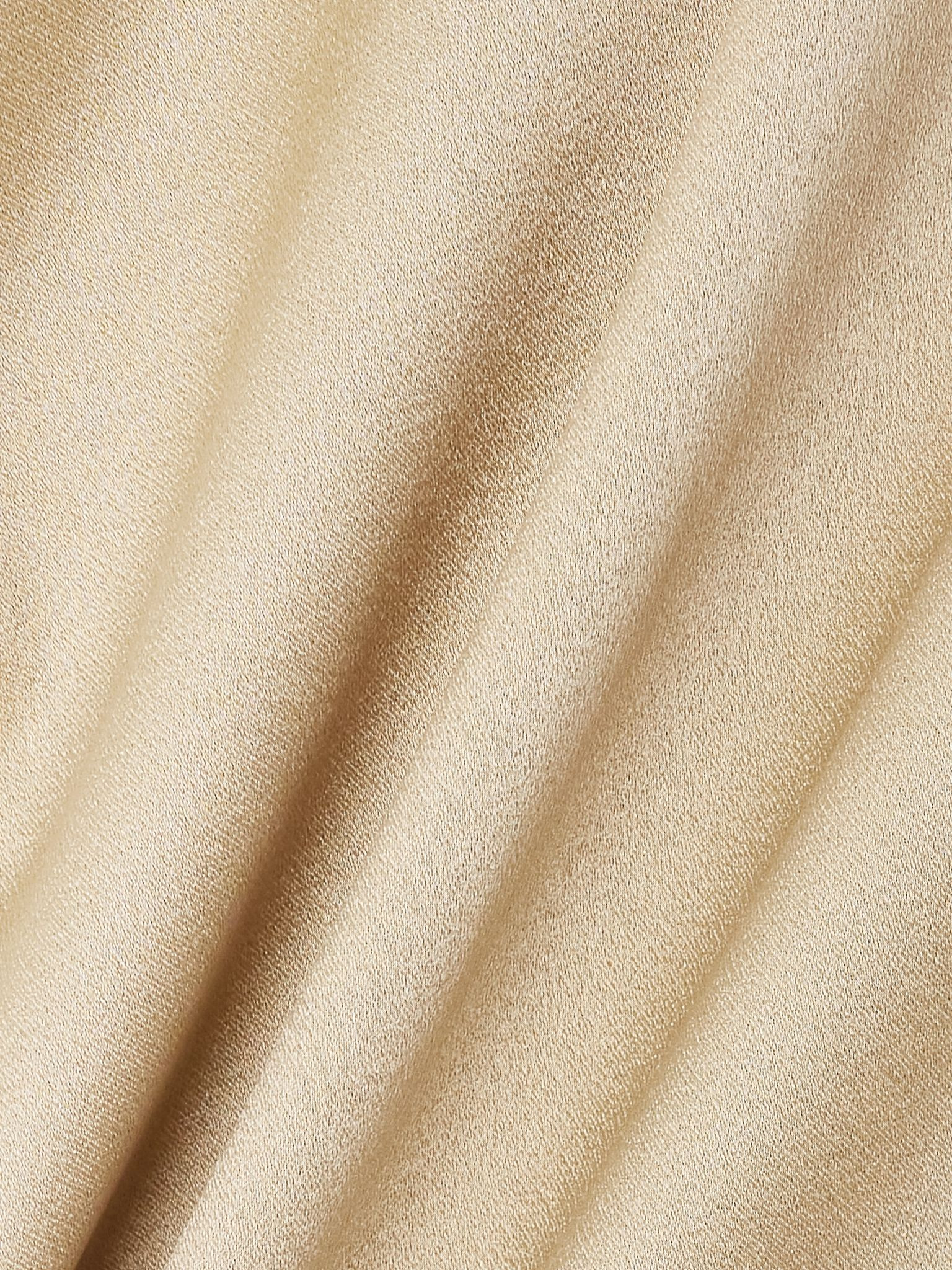 Draped satin midi dress Gold - 4