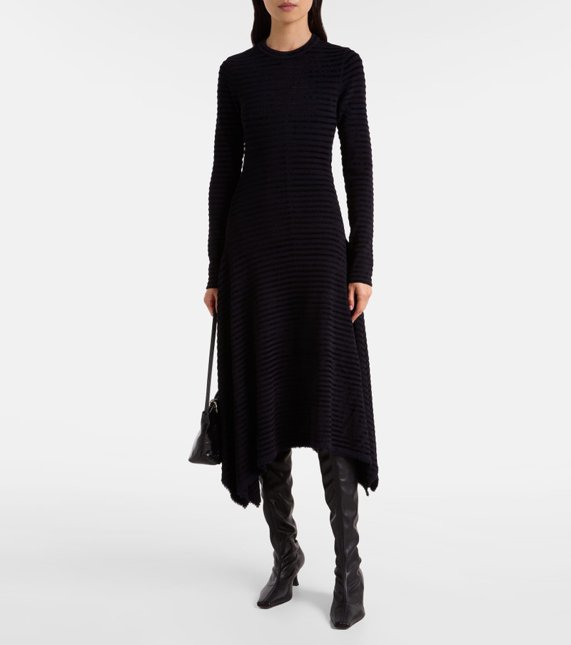 Proenza Schouler Striped knitted asymmetric midi dress outlook