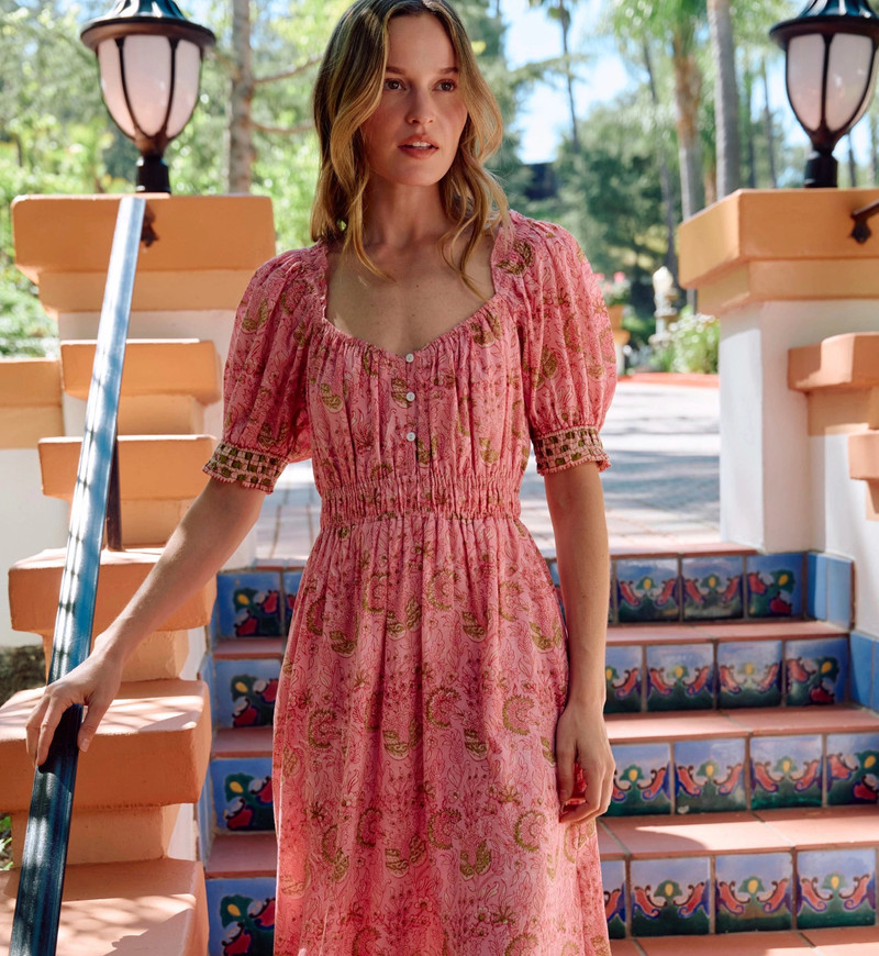 Cleobella MARCELLA ANKLE DRESS | WILDFLOWER PRISM PINK outlook