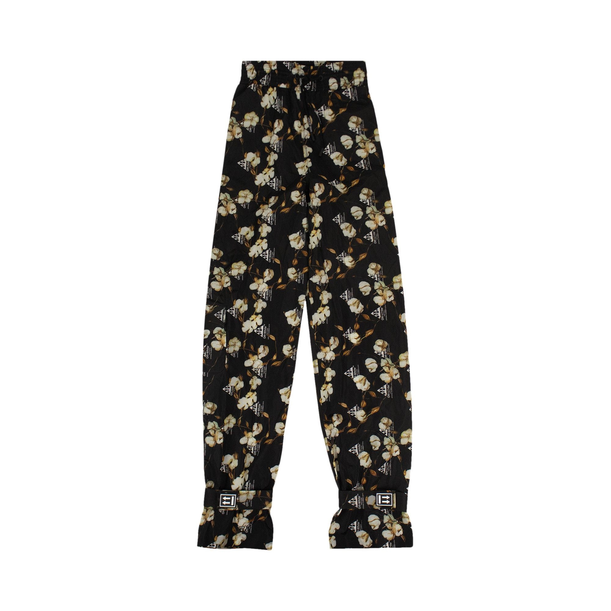 Off-White Floral Design Jogger Pants 'Black' - 1