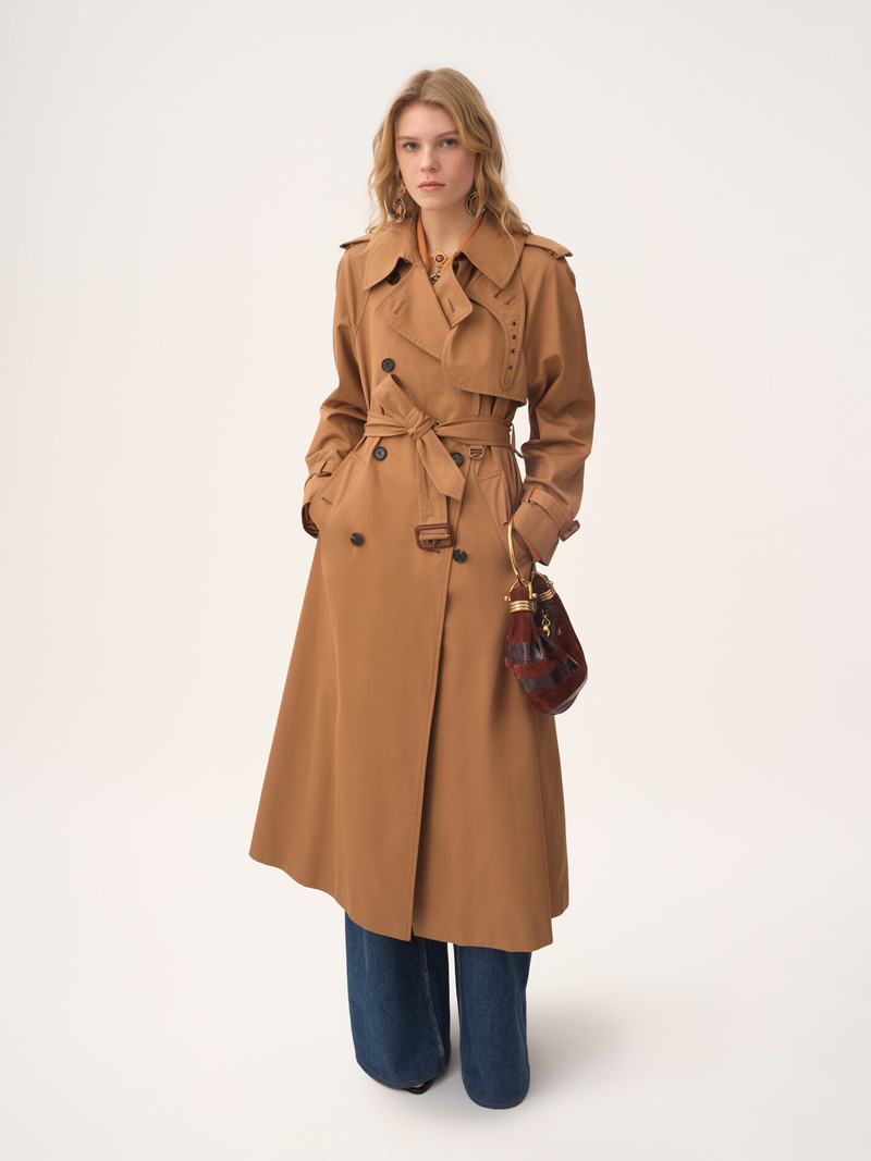 Chloé LONG TRENCH COAT IN COTTON GABARDINE outlook