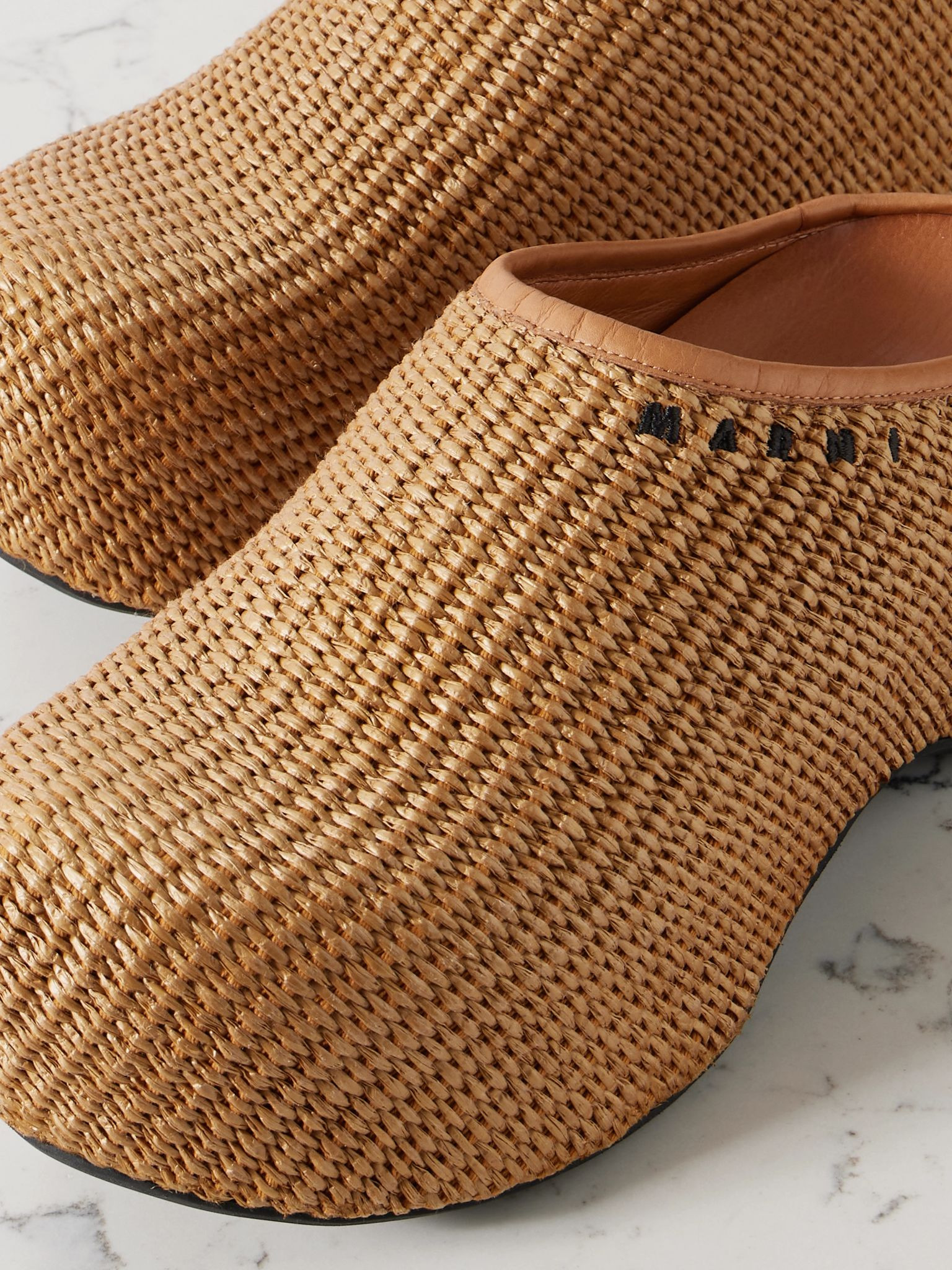 Sabot raffia platform clogs Neutral - 4