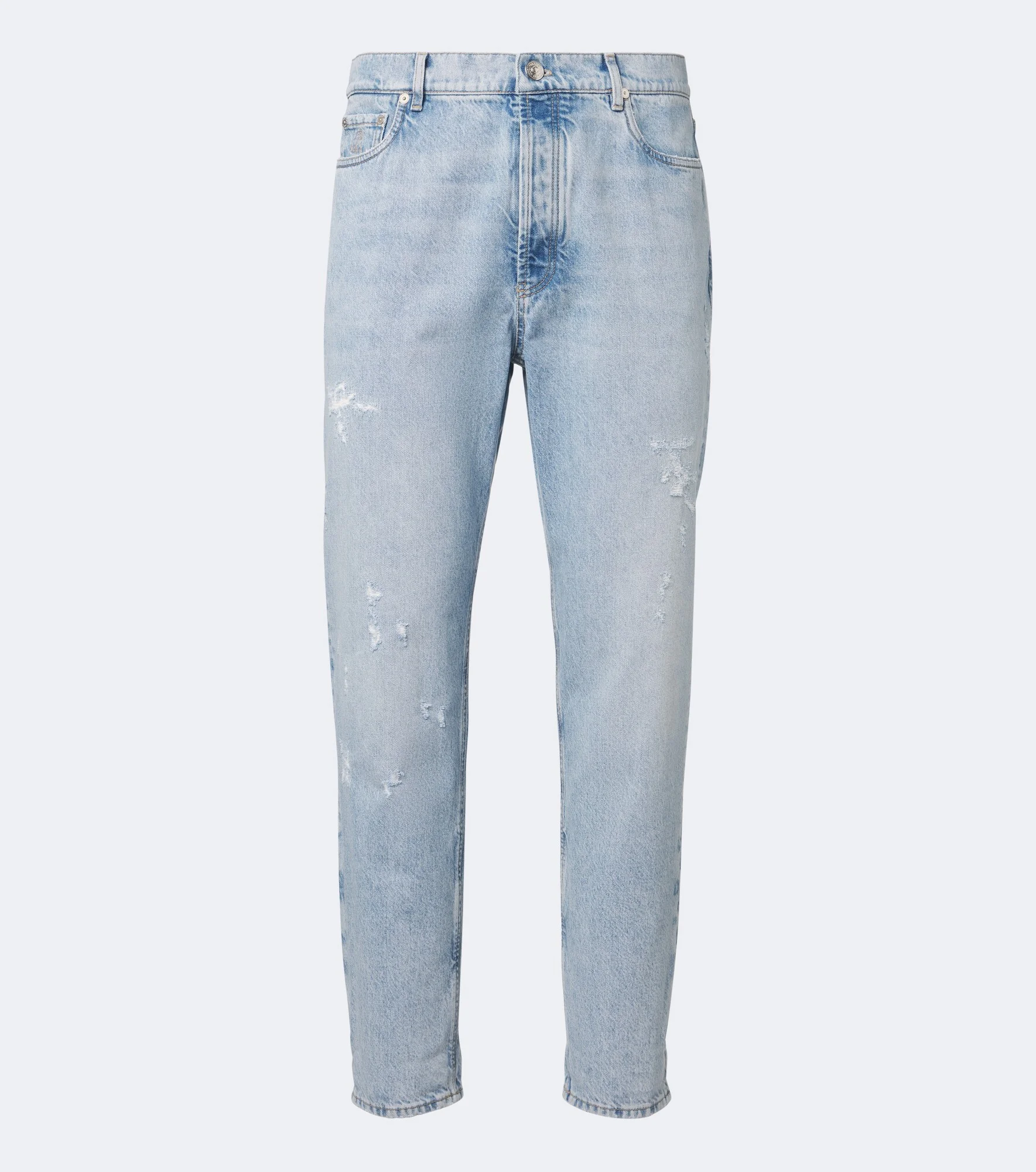 Distressed straight jeans - 1