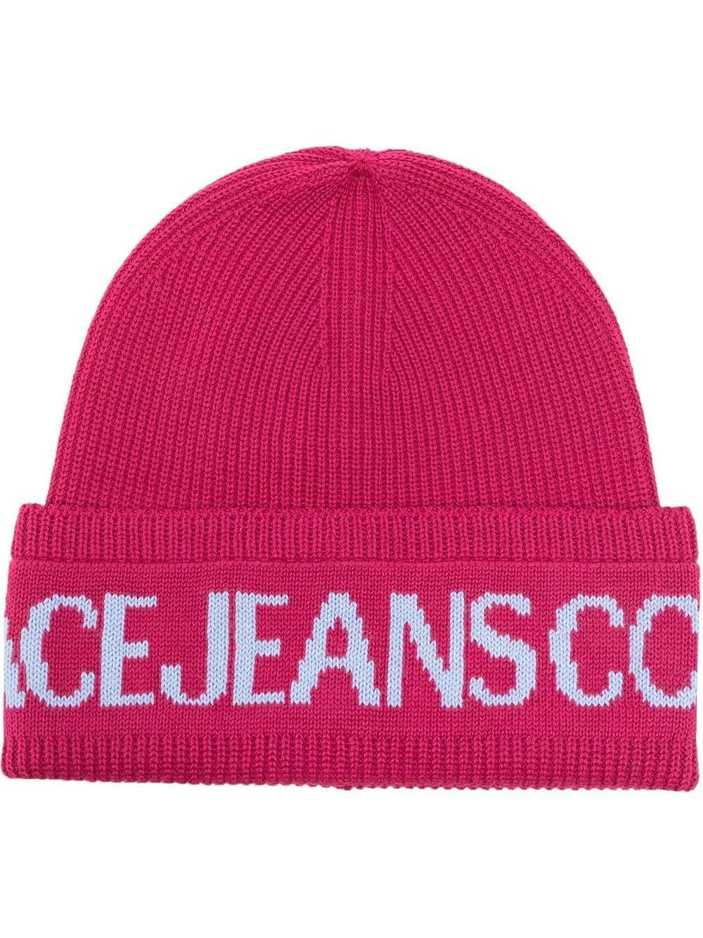 logo-print knit beanie - 1