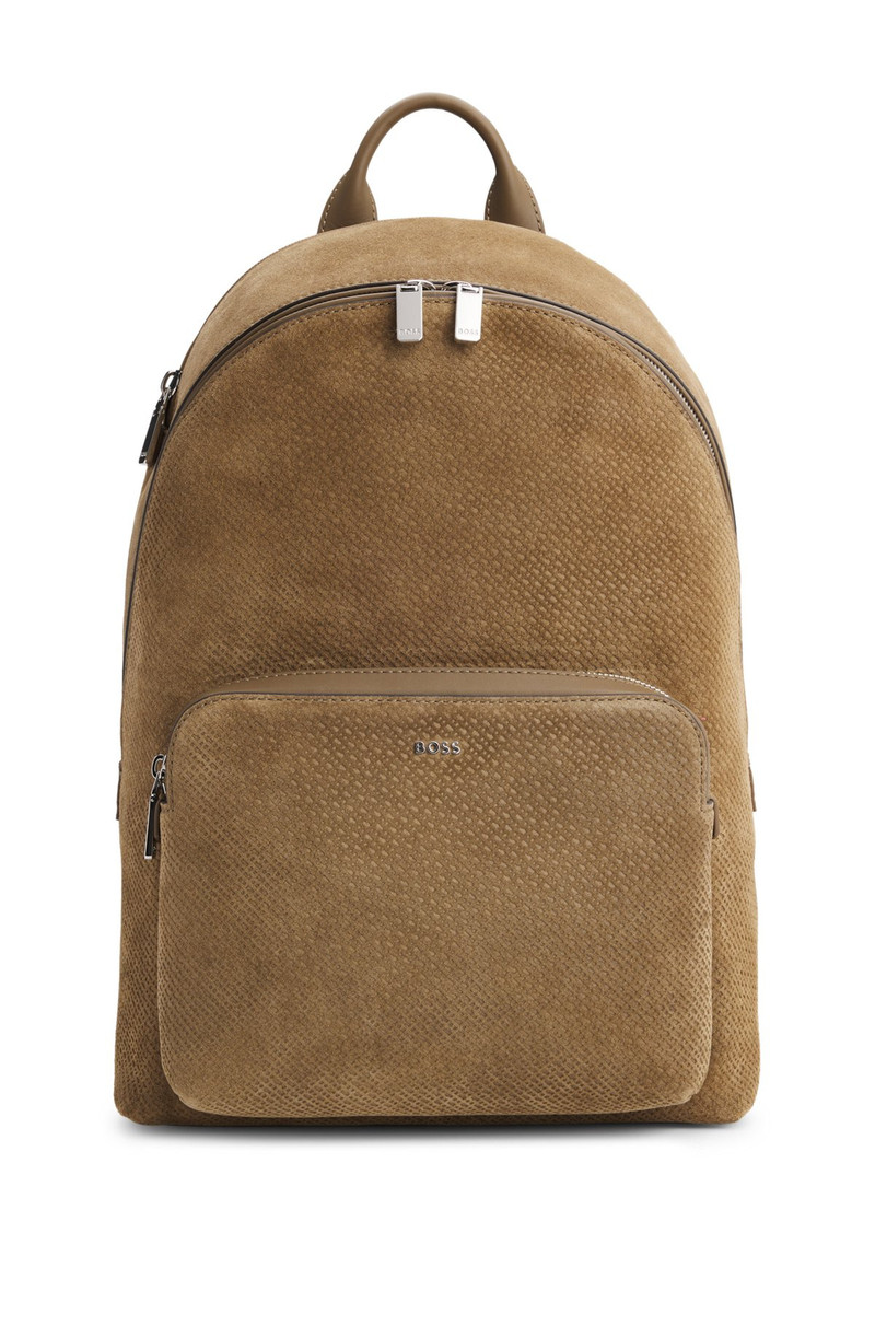 BACKPACK IN MONOGRAM-EMBOSSED SUEDE - 1