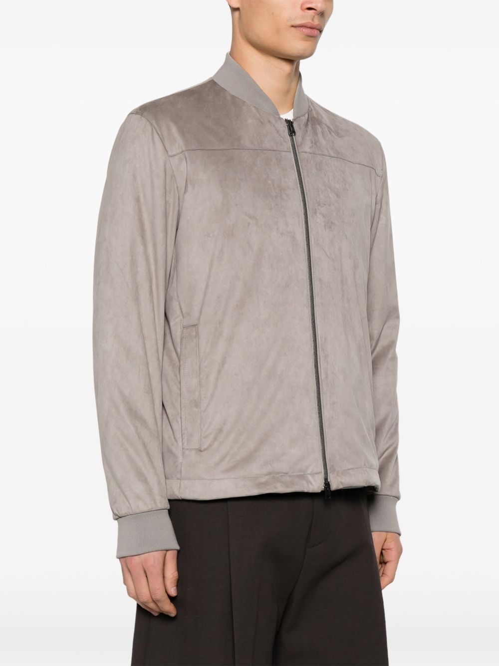 faux-suede bomber jacket - 3