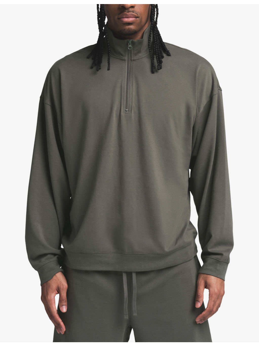 Quarter-Zip Relaxed-Fit Cotton and Modal-Blend Pullover - 3