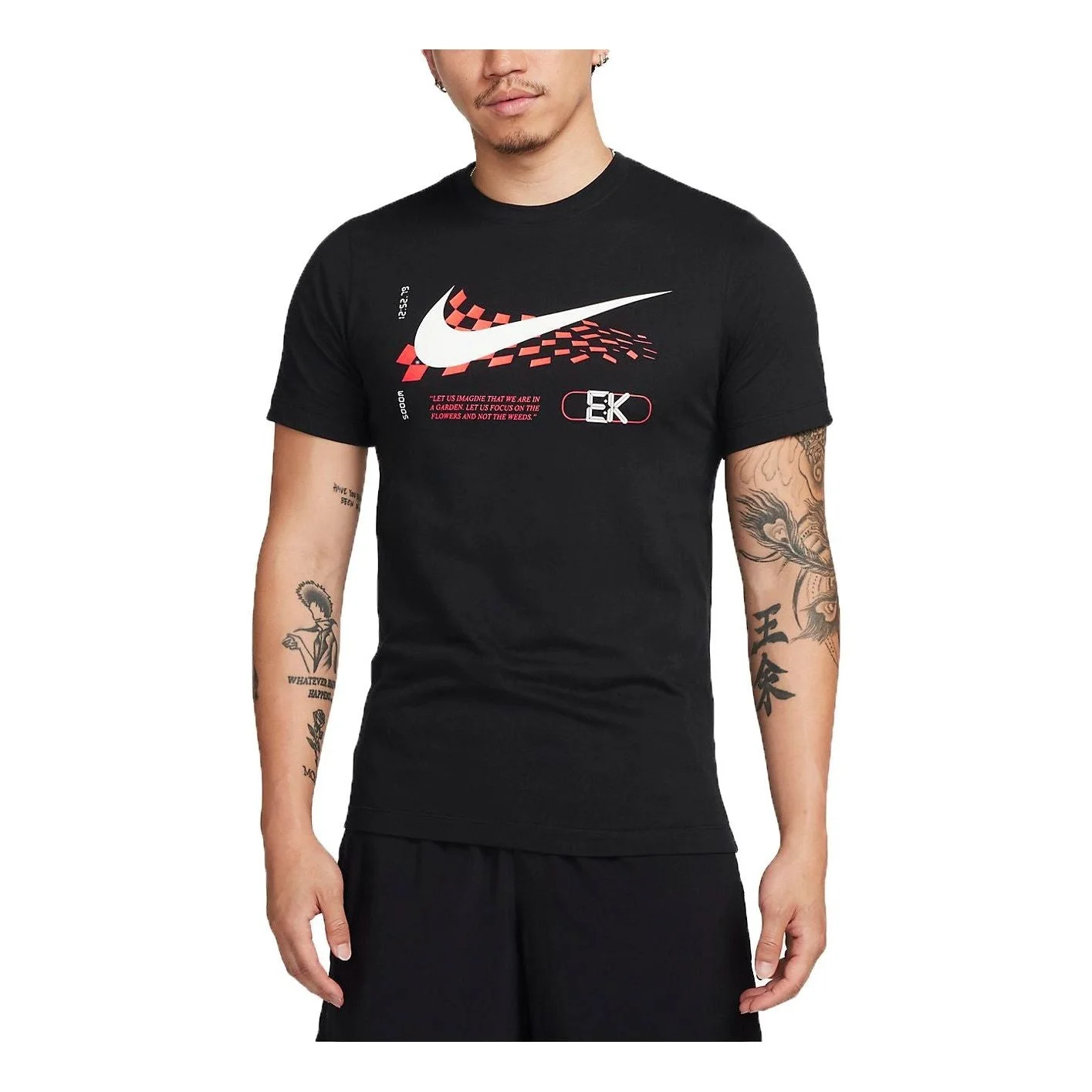 Nike Dri-FIT Graphic Running T-shirt Asia Sizing 'Black' FJ2359-010 - 1
