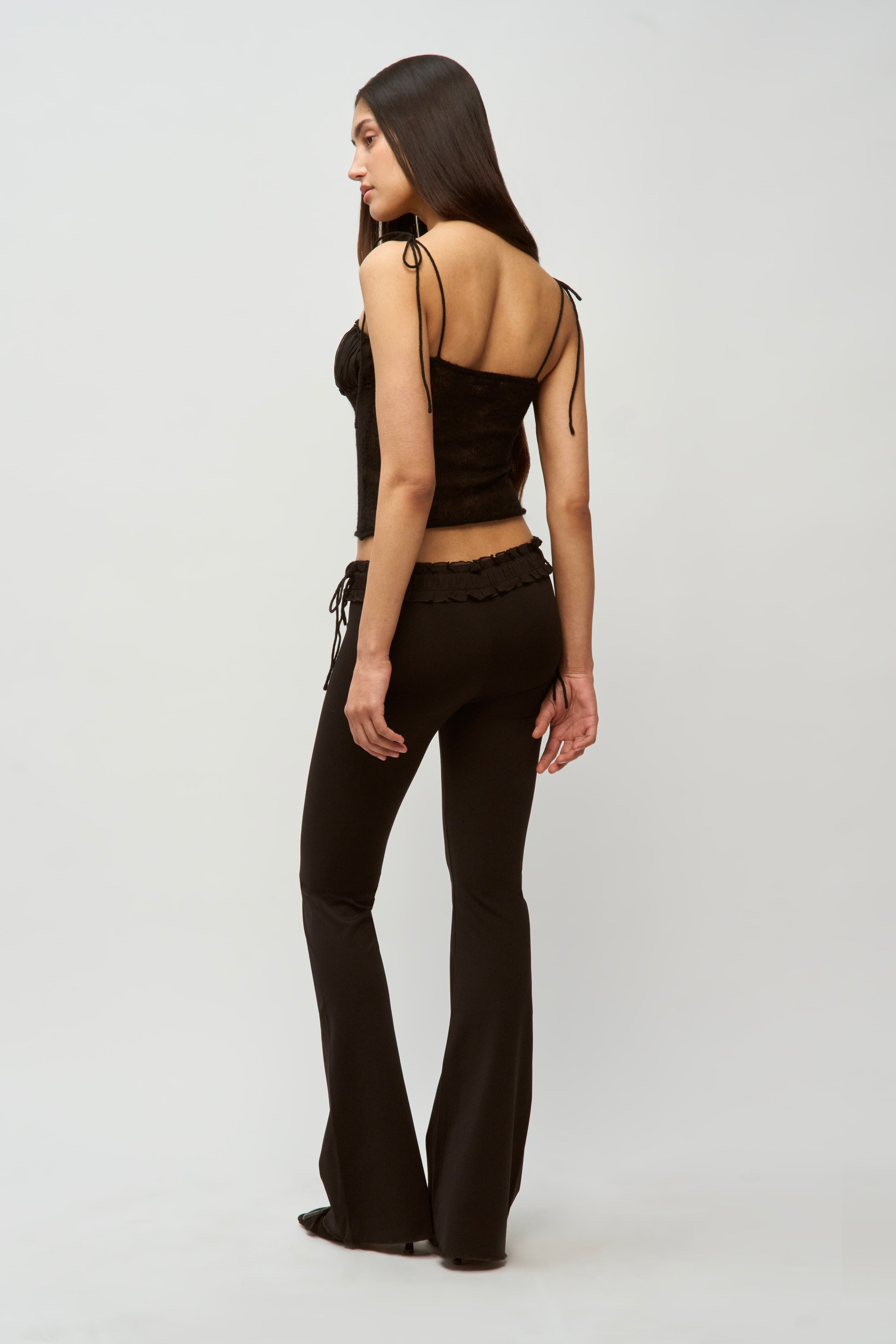 RUCHED SIDE TIE STRETCH PANT - 4
