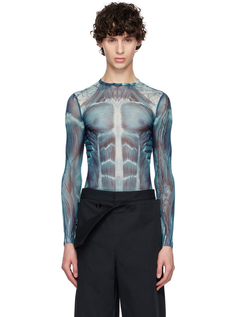 Blue 'The Écorché' Long Sleeve T-Shirt 1