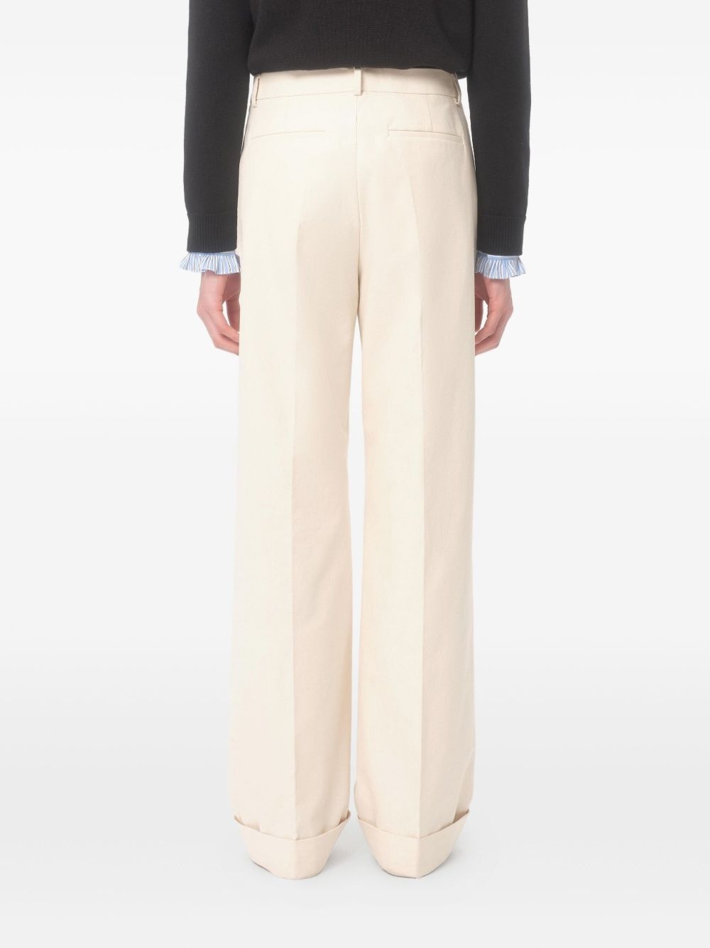 cuffed cotton trousers - 4