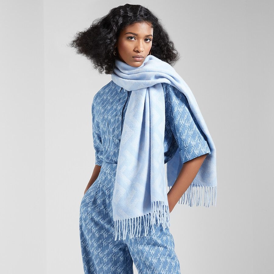 Light blue cashmere scarf - 3