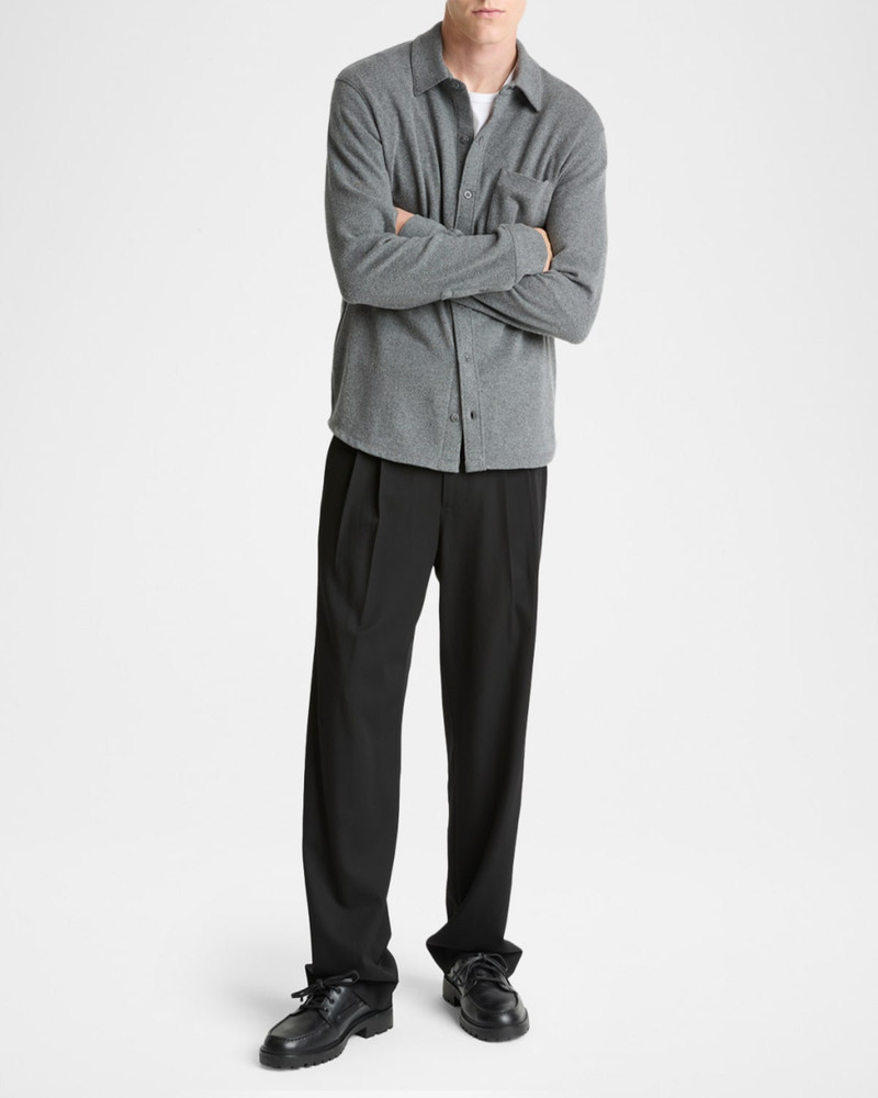 Vince Men's Knit Cotton-Blend Button-Down Shirt outlook