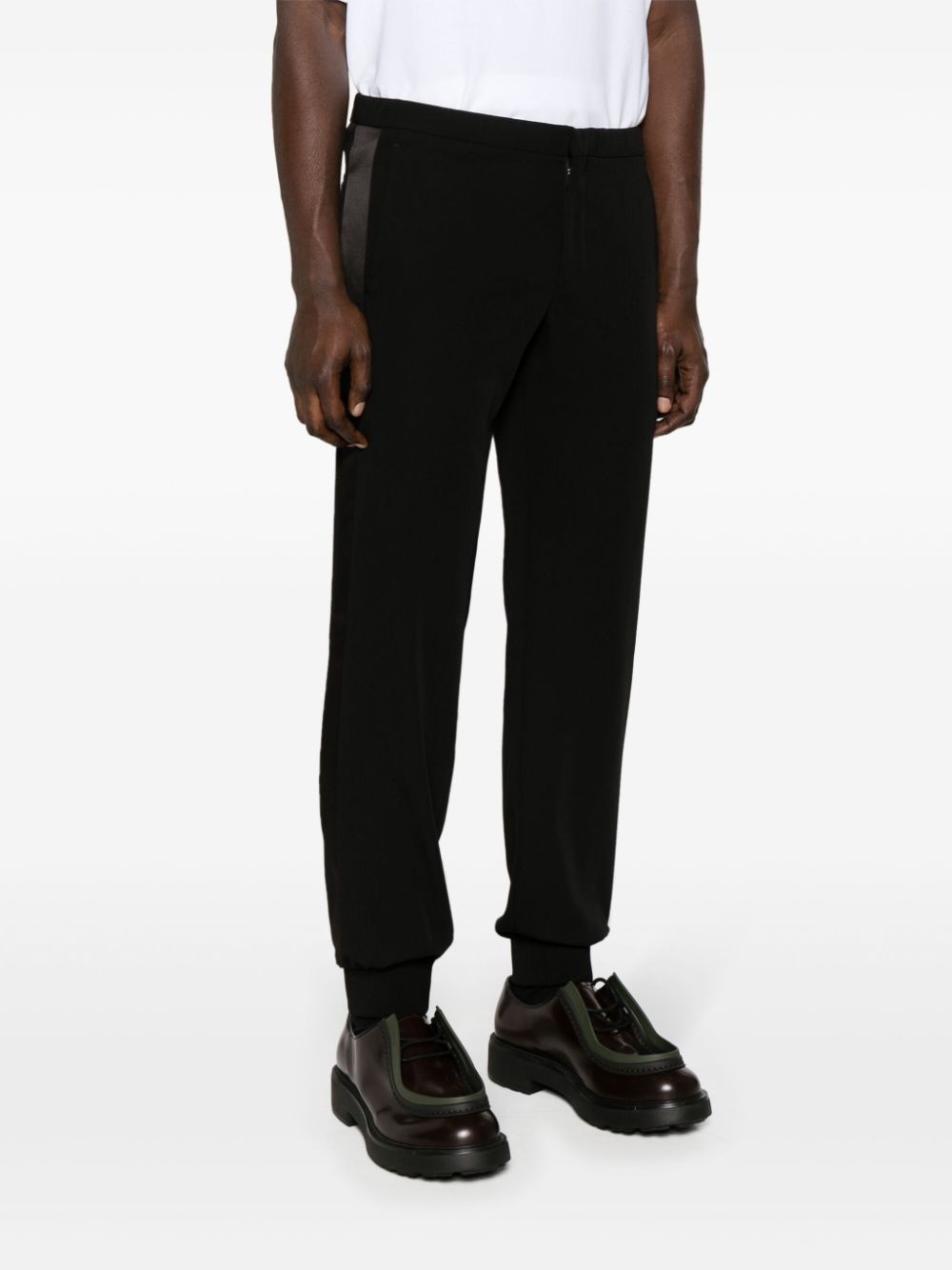 drawstring-waist tapered trousers - 3