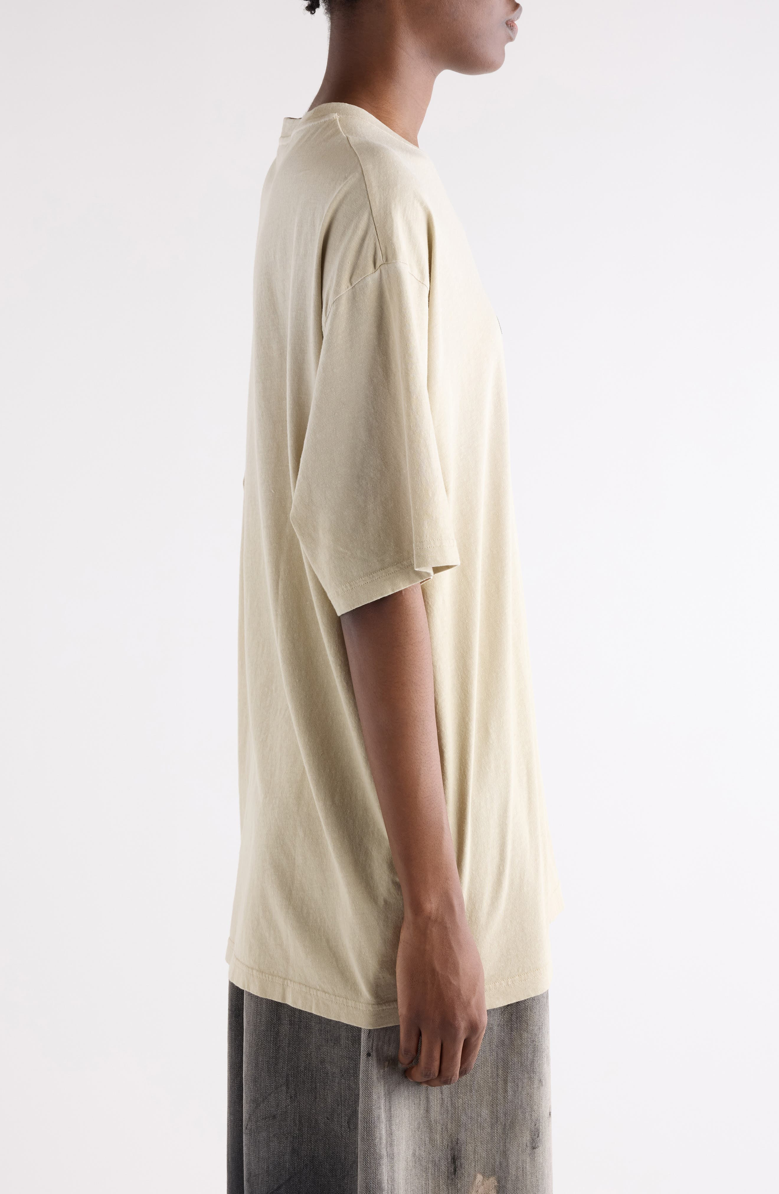 Acne Studios Edra Fairy Tale Logo Graphic T-Shirt in Oat Beige at Nordstrom - 4