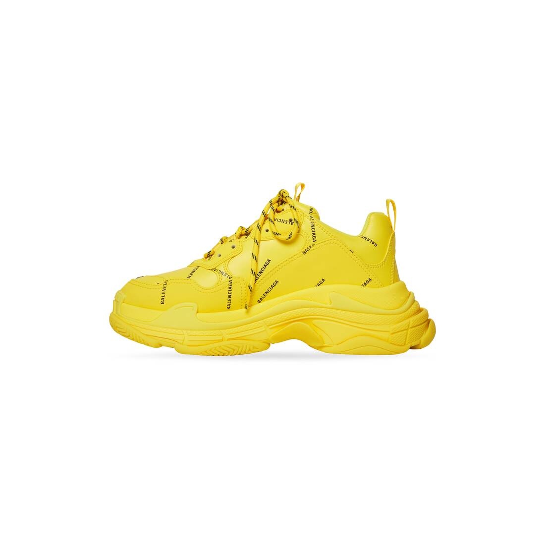 Men's Triple S Sneaker Allover Logo in Yellow - 4