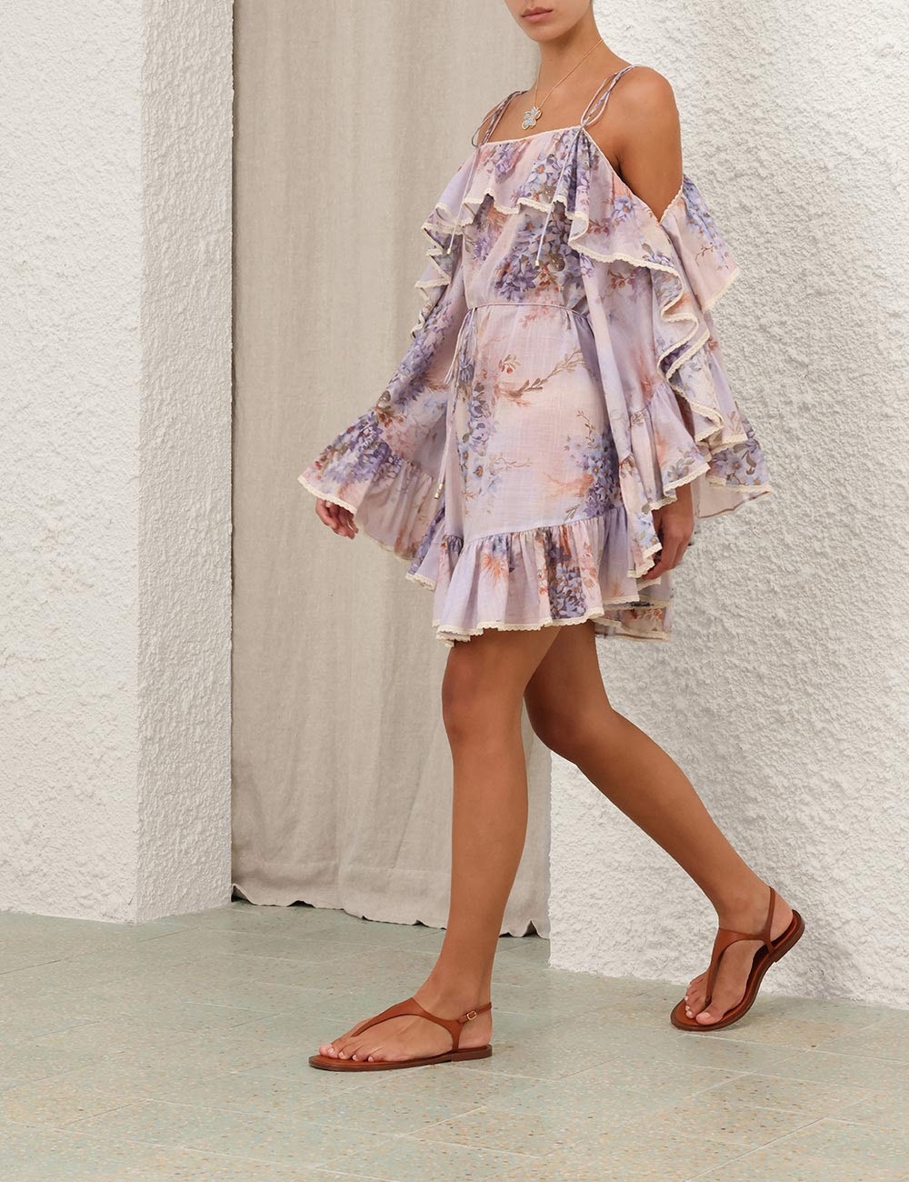 CASCADIAN RUFFLE MINI DRESS - 3
