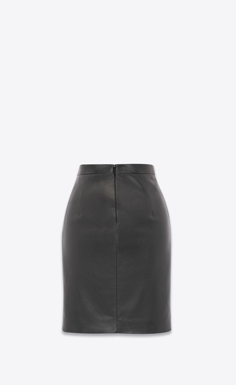 SAINT LAURENT pencil skirt in shiny lambskin outlook