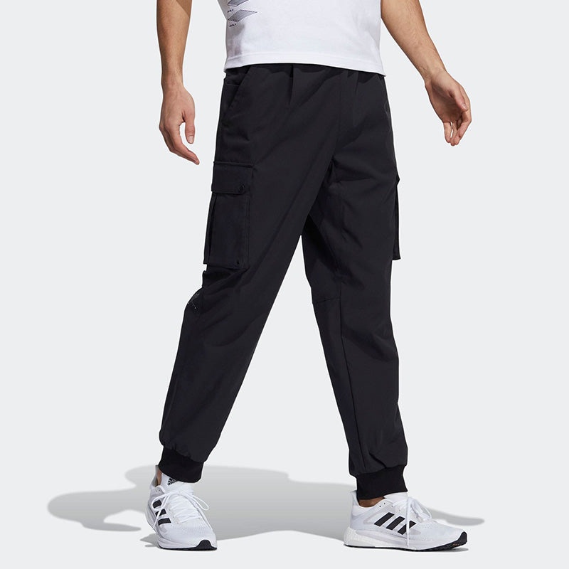 Men's adidas Loose Sports Running Cargo Casual Pants/Trousers Black H39859 - 4