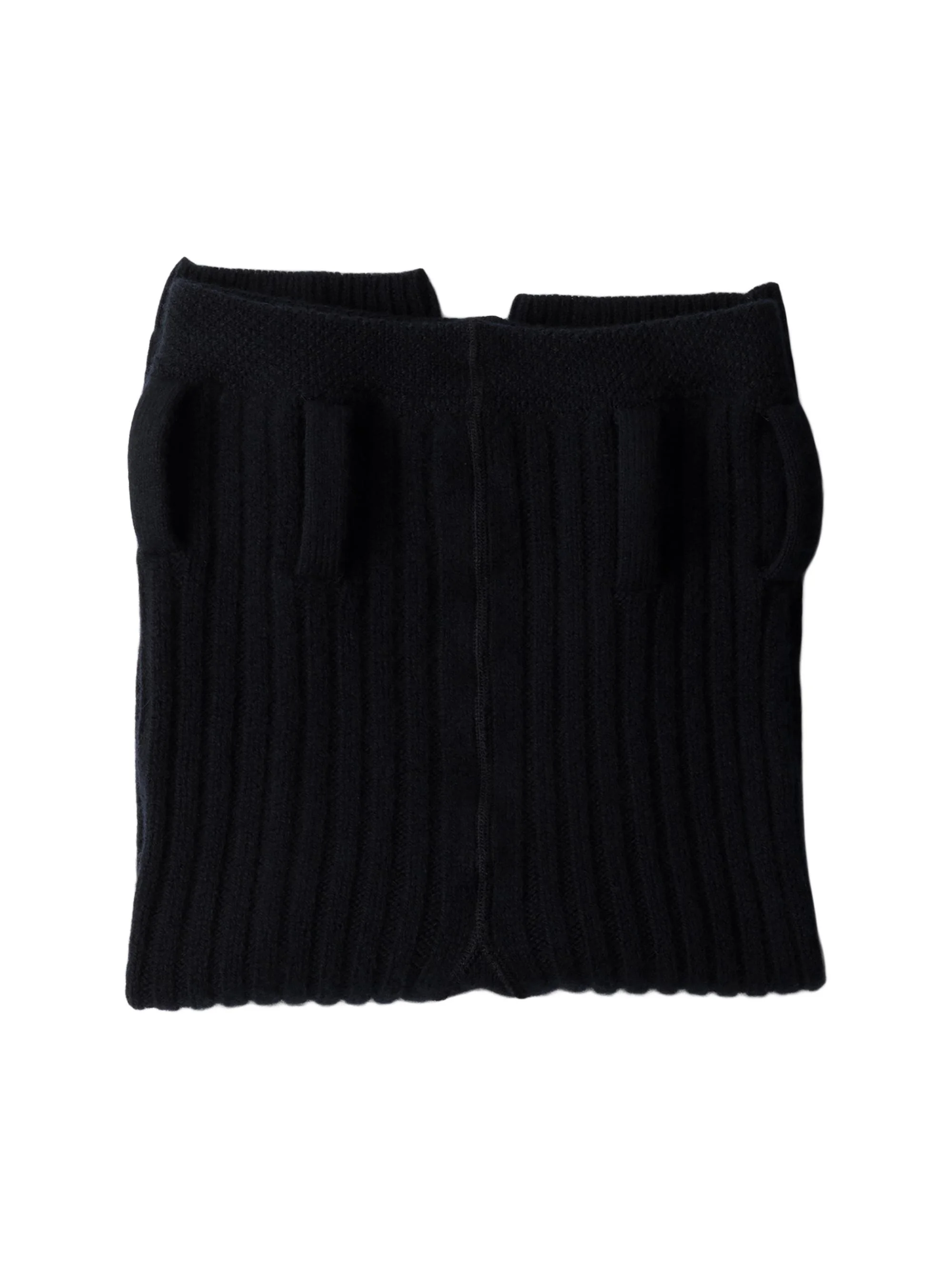 Women's Wool and Cashmere Short Leggings - Navy Blue - 1