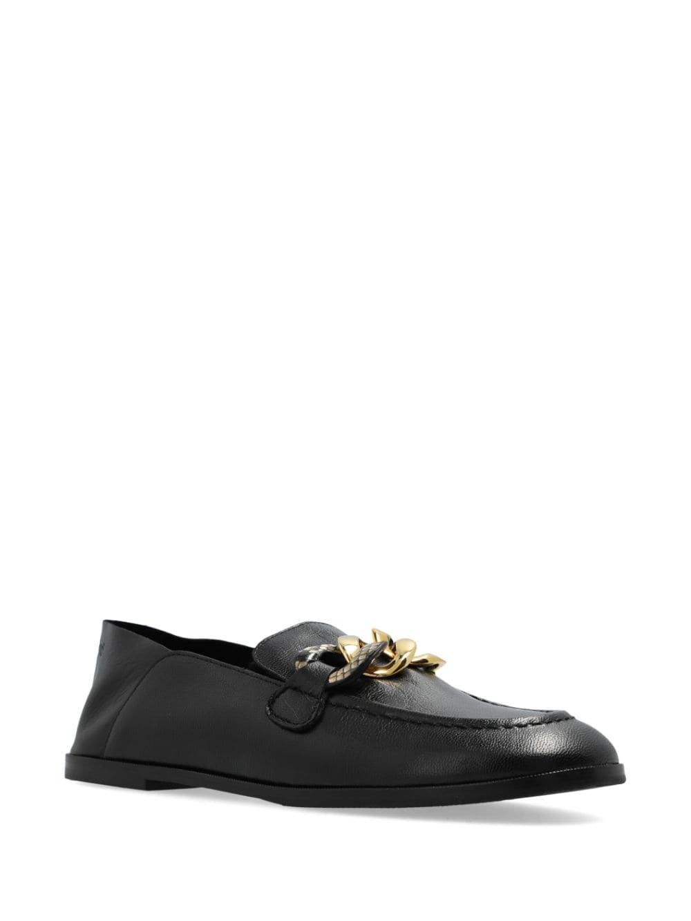 gold detailed leather loafers - 2