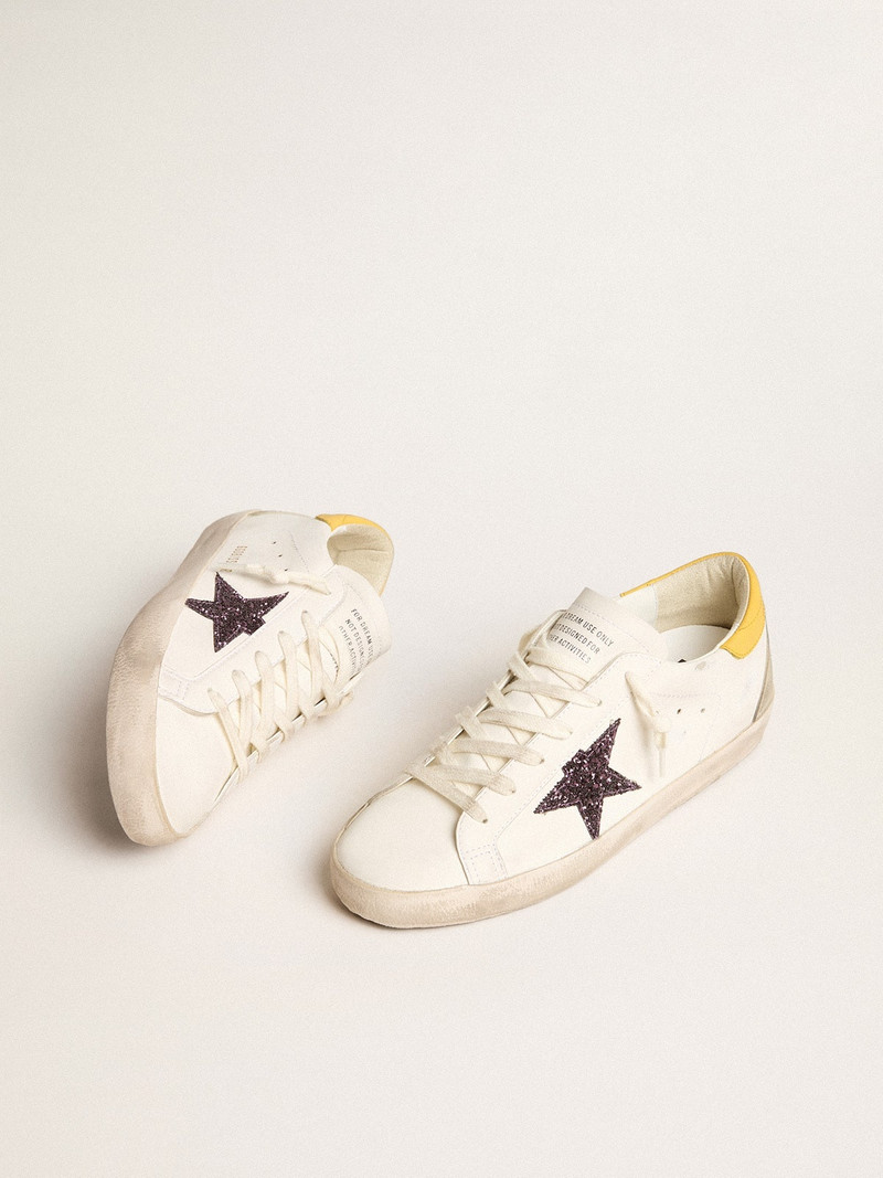 Golden Goose Bio-based Super-Star with red glitter star and leather heel tab outlook