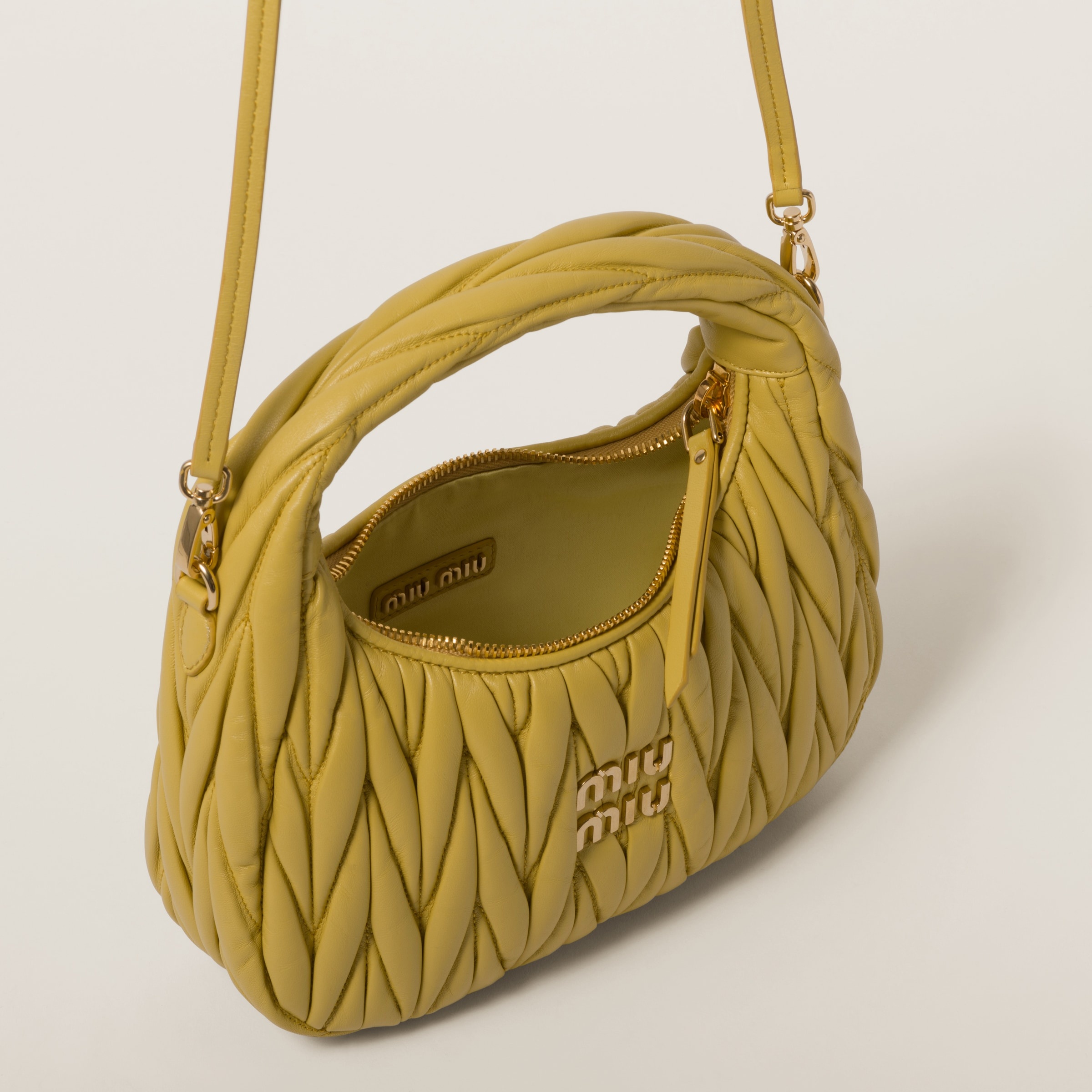 Wander matelassé nappa leather mini hobo bag 6