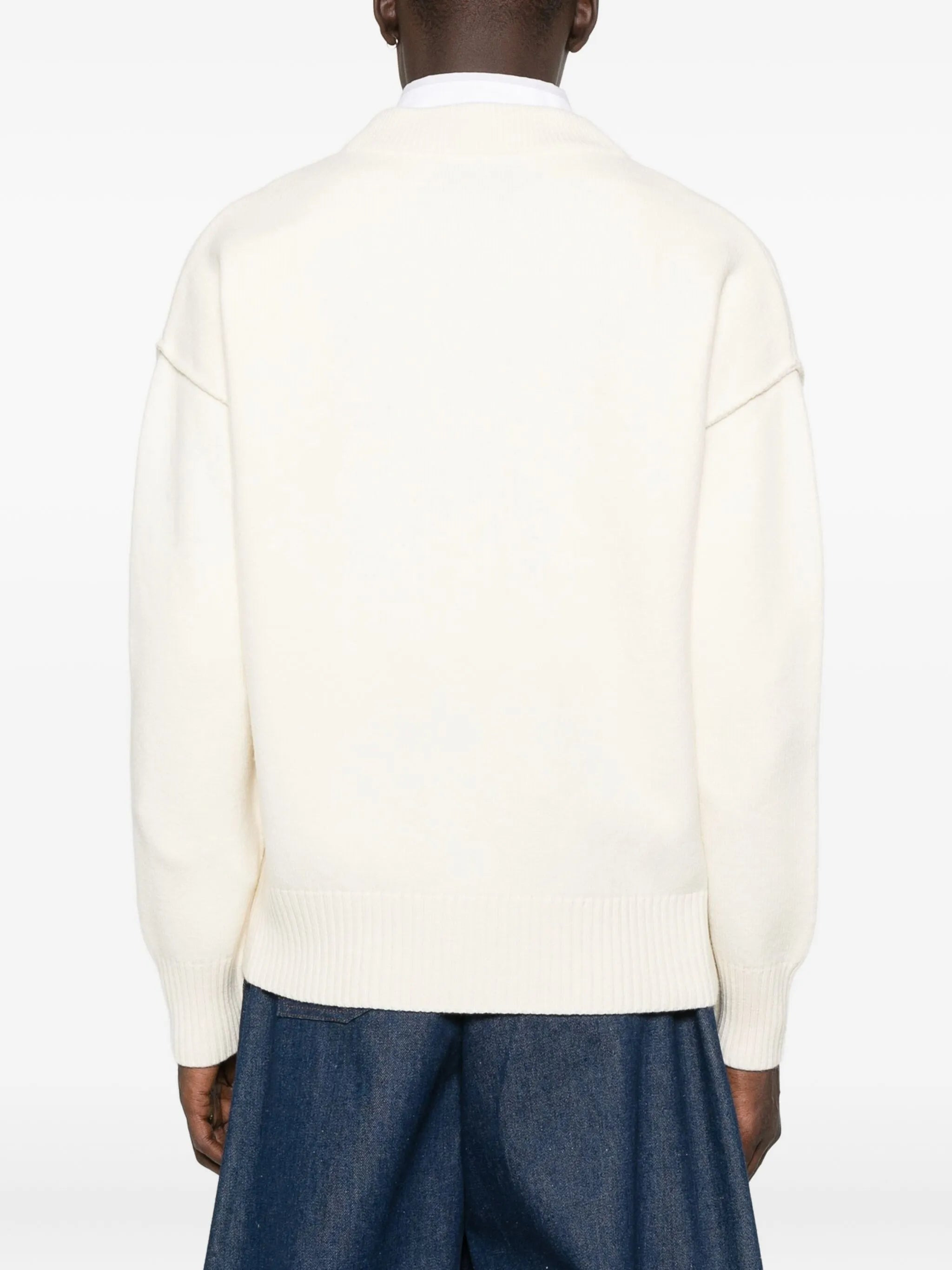 Ami Paris Ami De Coeur Monogram Wool Cardigan - 3