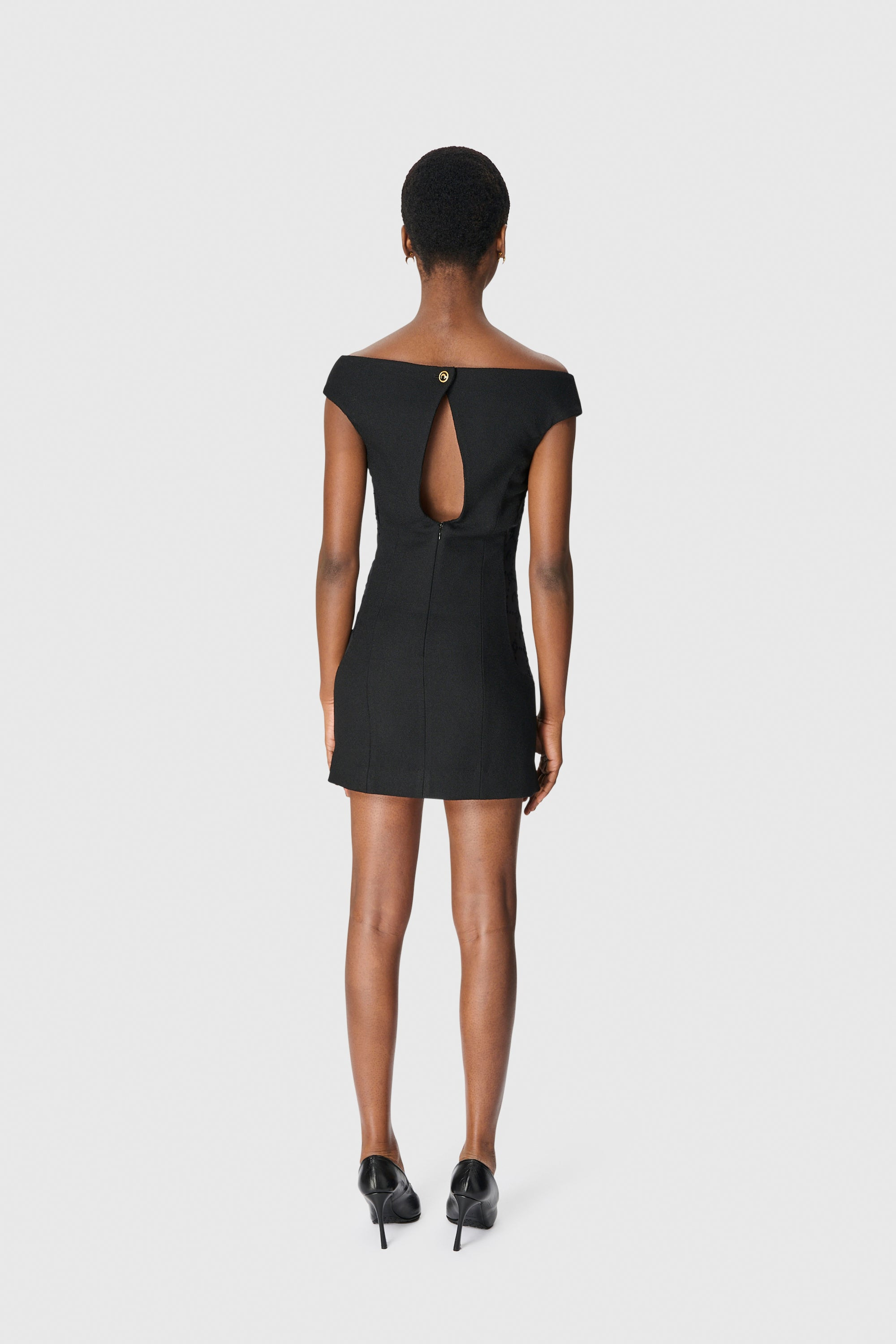 WOOL BOUCLÉ SLEEVELESS MINI DRESS - 4