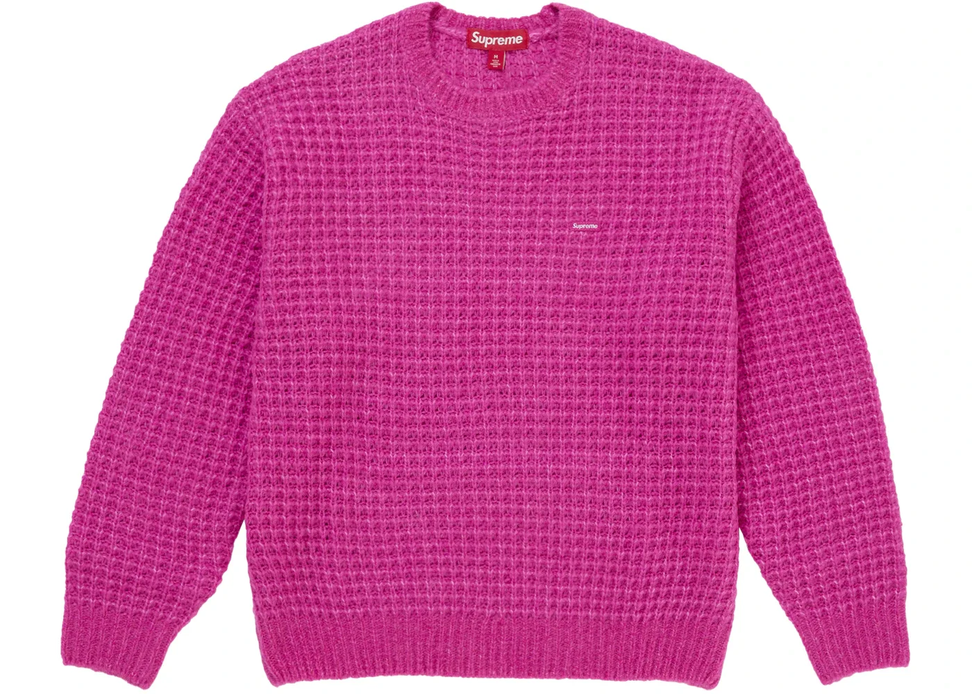 Supreme Small Box Waffle Sweater Pink - 1
