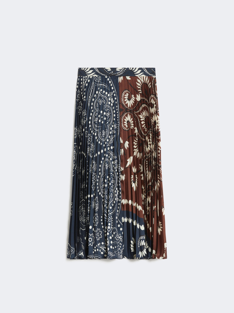 MILORD Printed twill skirt - TOBACCO 1