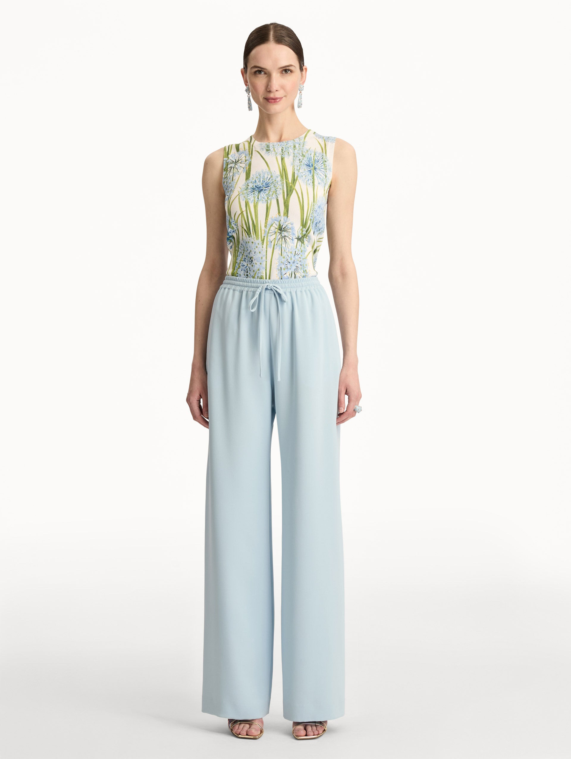 SILK GEORGETTE DRAWSTRING PANT - 2