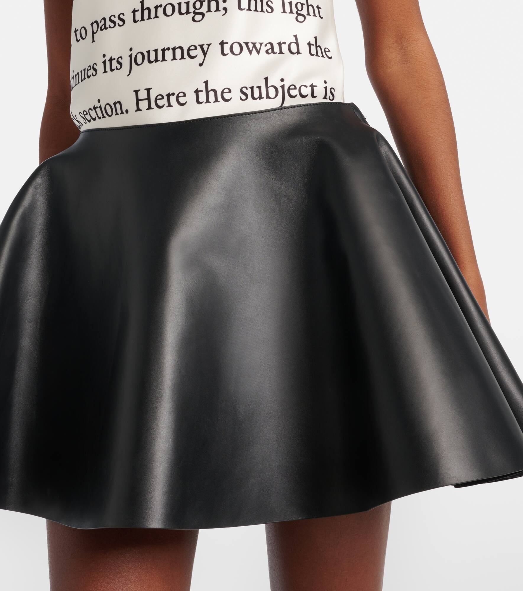 Circle leather miniskirt - 4