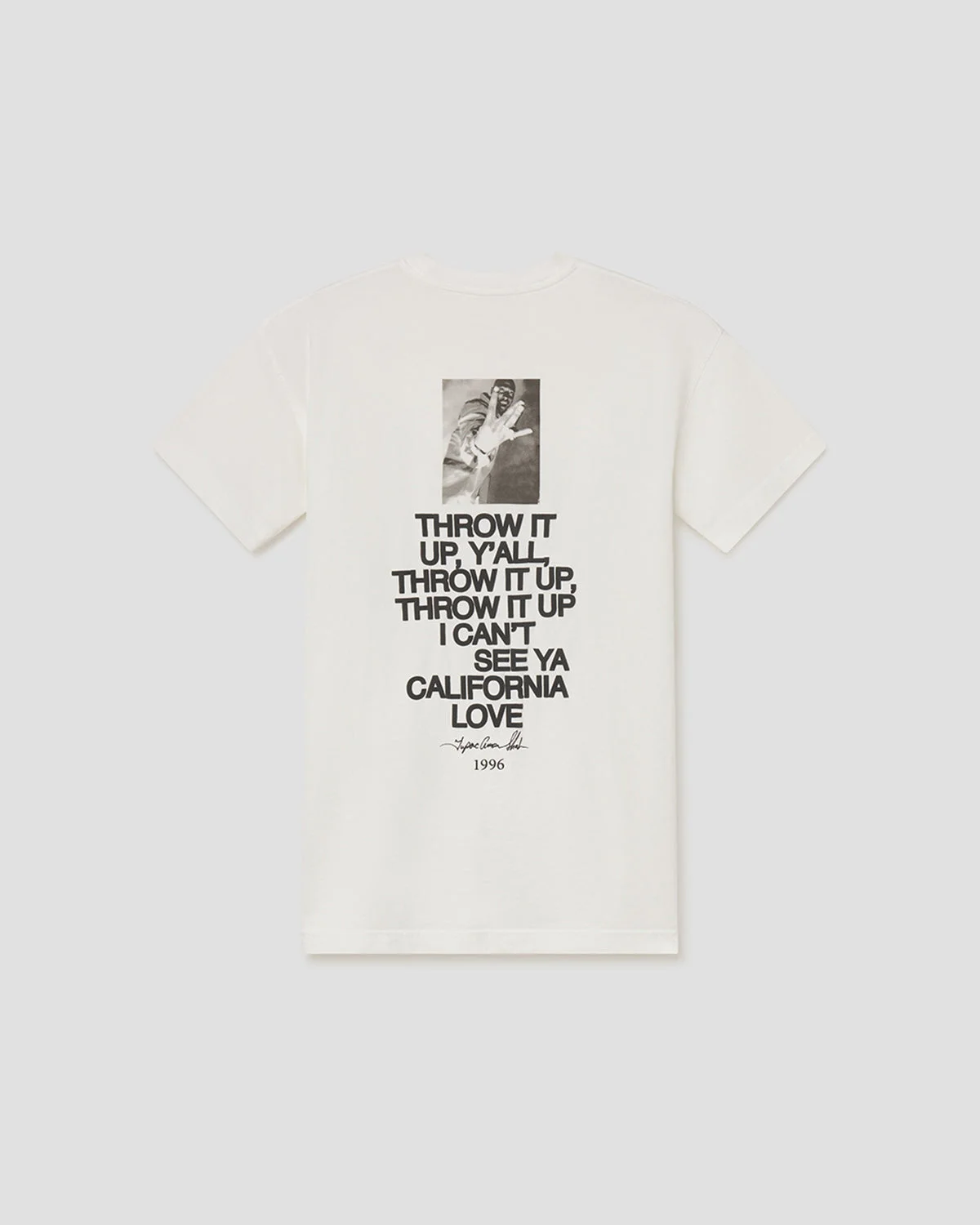 AGOLDE X TUPAC THROW IT UP SHORT SLEEVE TEE IN SOFT WHITE - 1