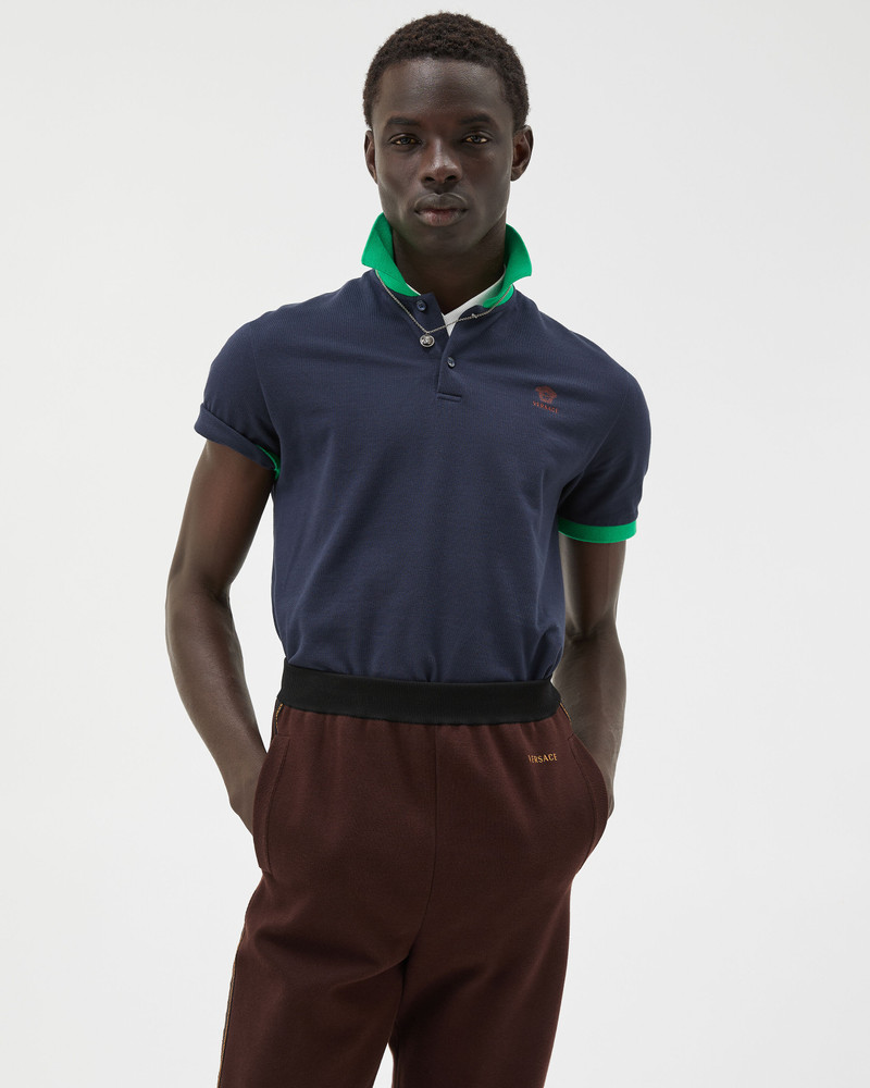 VERSACE Embroidered Cotton Piqué Polo outlook
