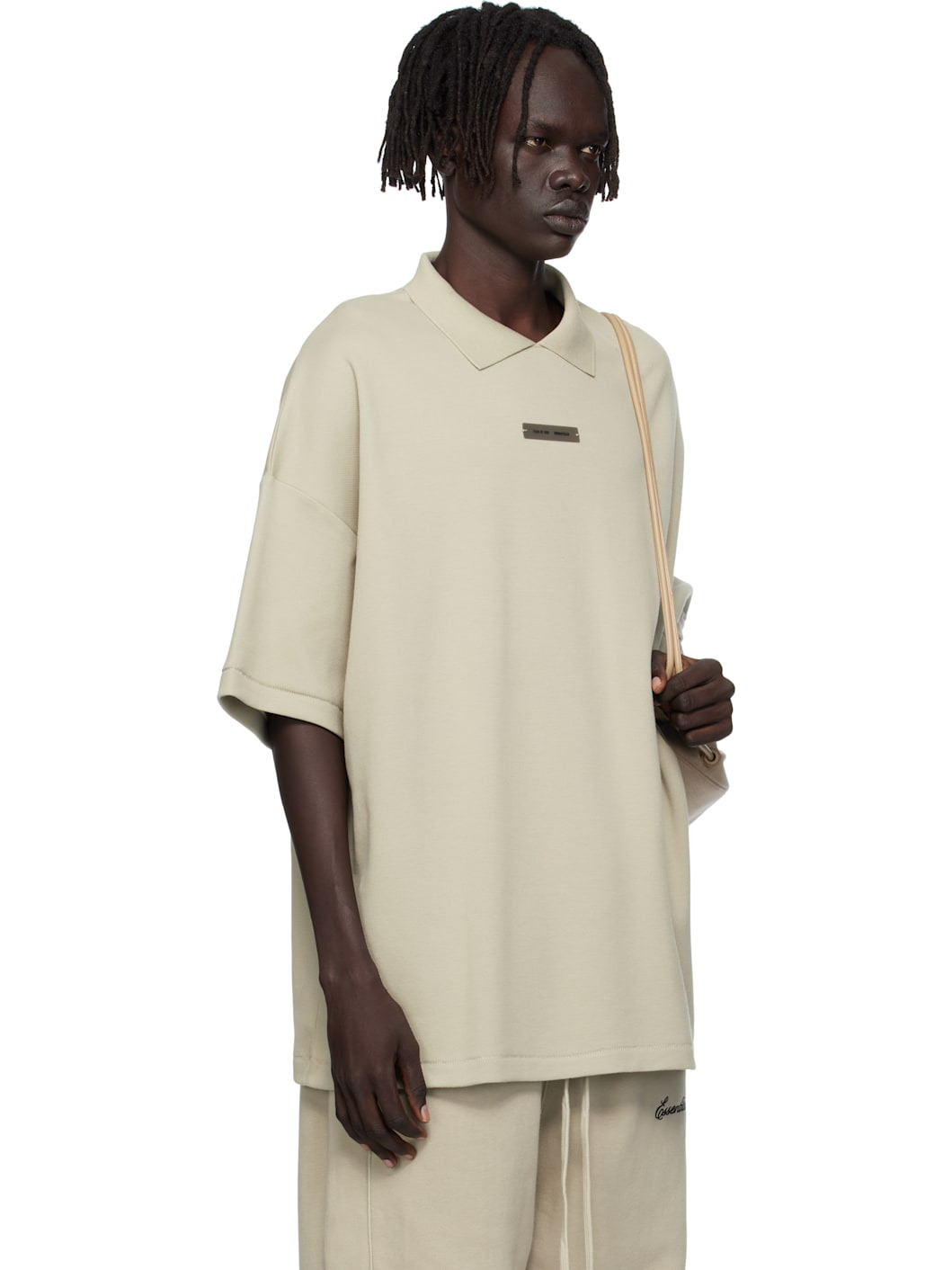 Taupe 90s Fit Piqué Short Sleeve Polo - 2