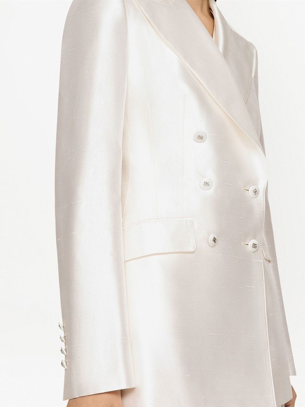 double-breasted silk blazer - 5