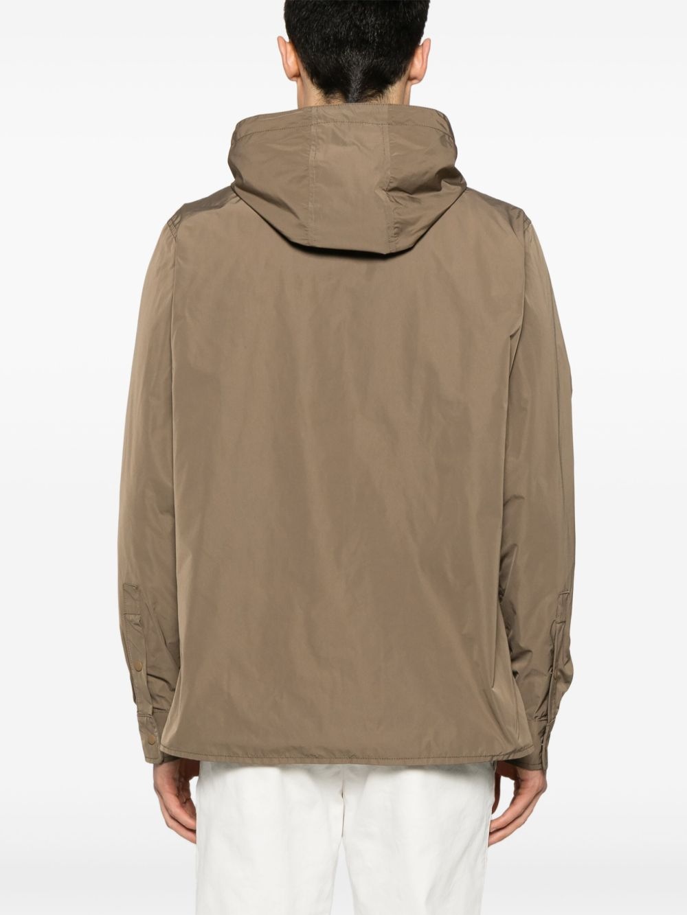 detachable-hood shirt jacket - 4